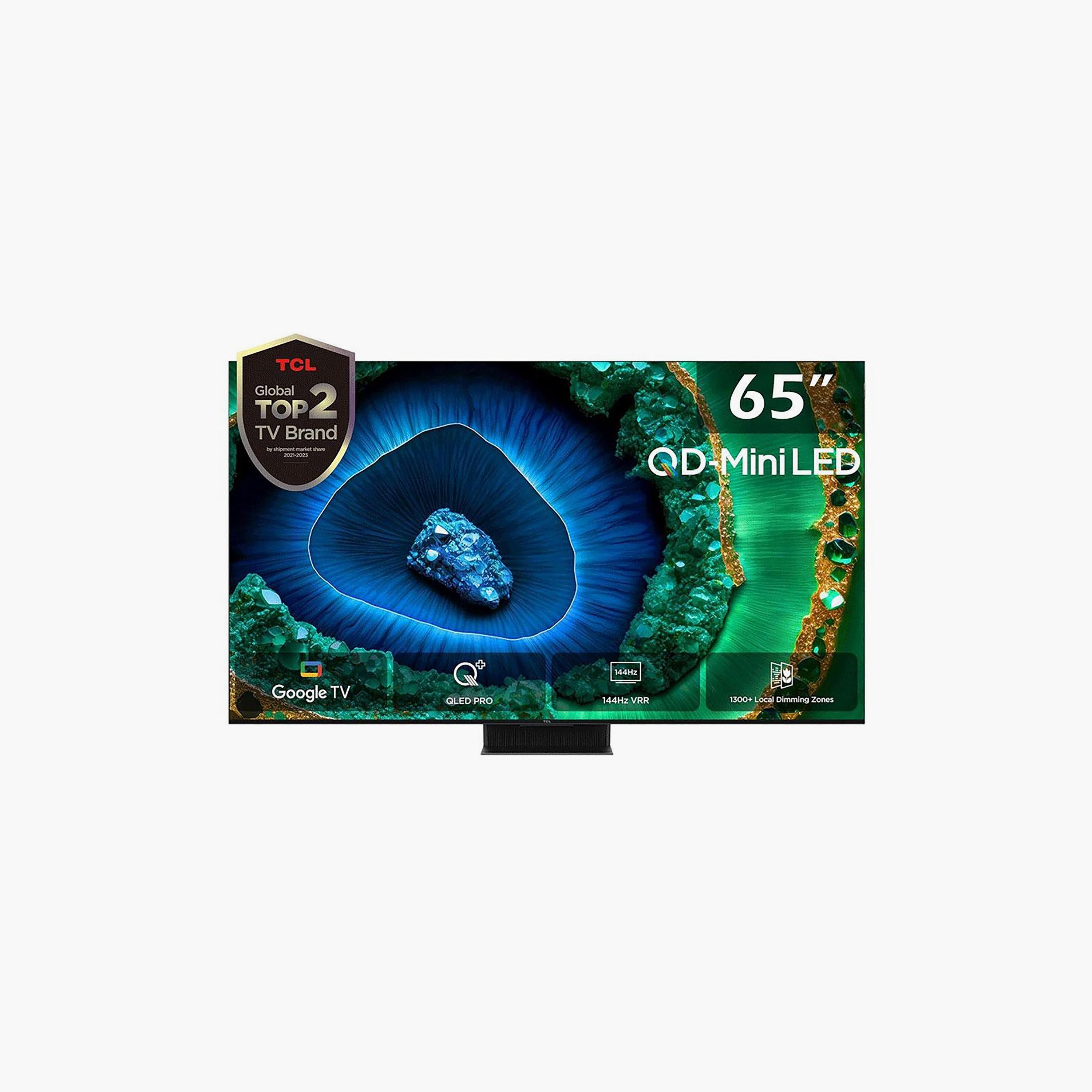 تلفزيون تي سي إل 65 بوصة كيو دي ميني ليد، C855، بدقة 4K، معالج AiPQ Pro، تردد 144 هرتز، مخرج صوت 60 واط، نظام غوغل تي في الذكي، 65C855 (إصدار 2024) لون أسود-electronics-televisionandvideo-image-1