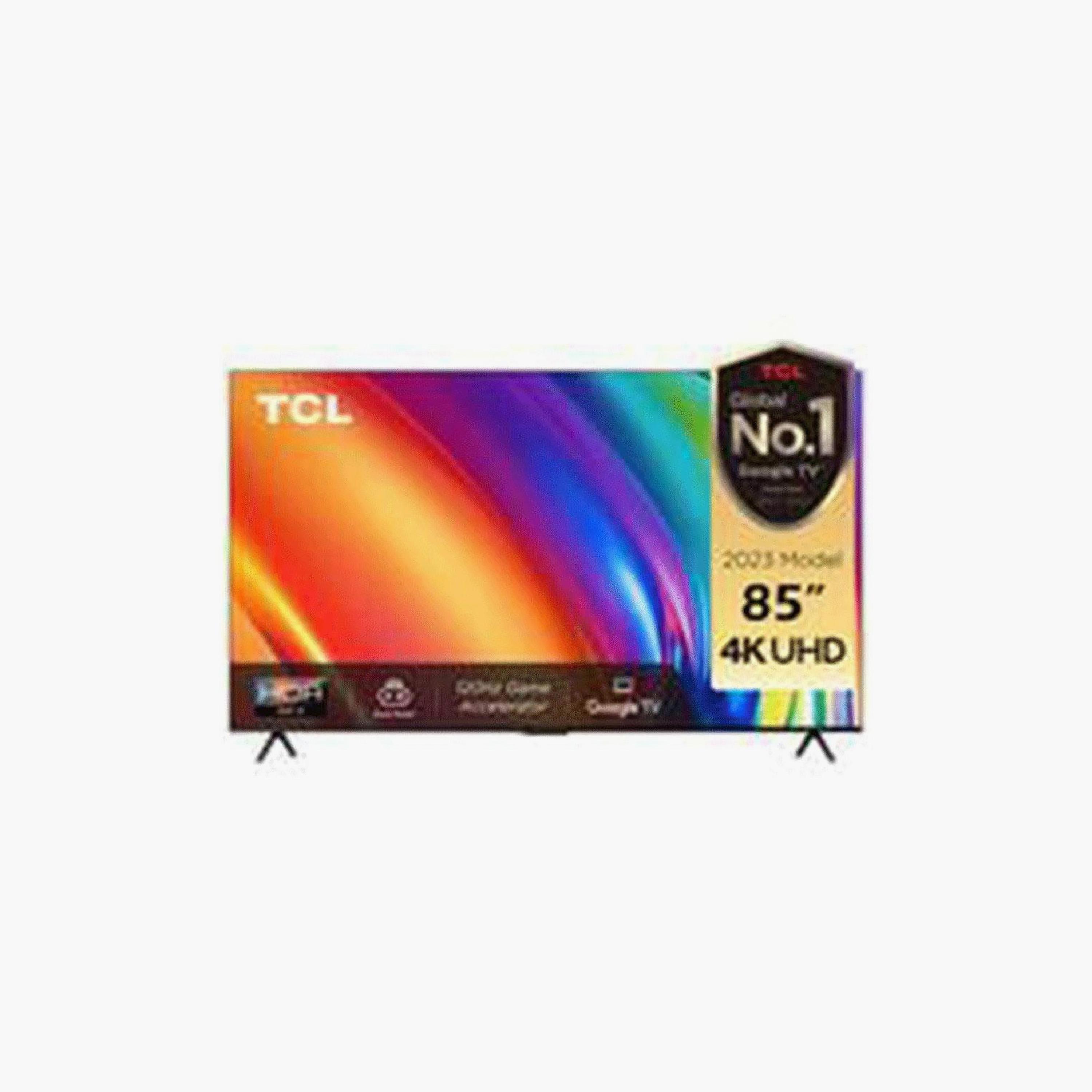تلفزيون تي سي إل 85 بوصة كيو ليد، P745، بدقة 4K، معالج AiPQ Engine، تردد 60 هرتز، مخرج صوت 30 واط، نظام غوغل تي في الذكي، 85P745 (إصدار 2023) لون أسود-electronics-televisionandvideo-image-1