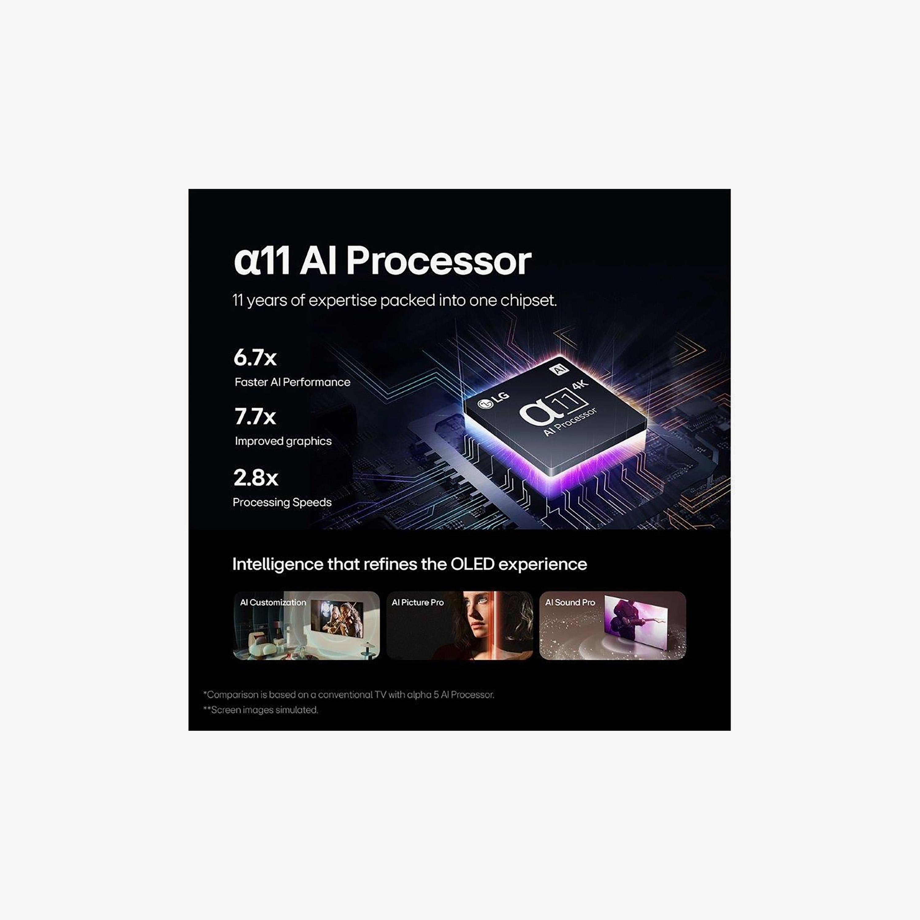 تلفزيون إل جي 77 بوصة أوليد إيفو، G4، بدقة 4K، معالج α11 الجيل الرابع، تردد 120 هرتز، مخرج صوت 60 واط، دولبي فيجن، نظام webOS الذكي، OLED77G46LA-AMAG (إصدار 2024) لون أسود-electronics-televisionandvideo-image-9
