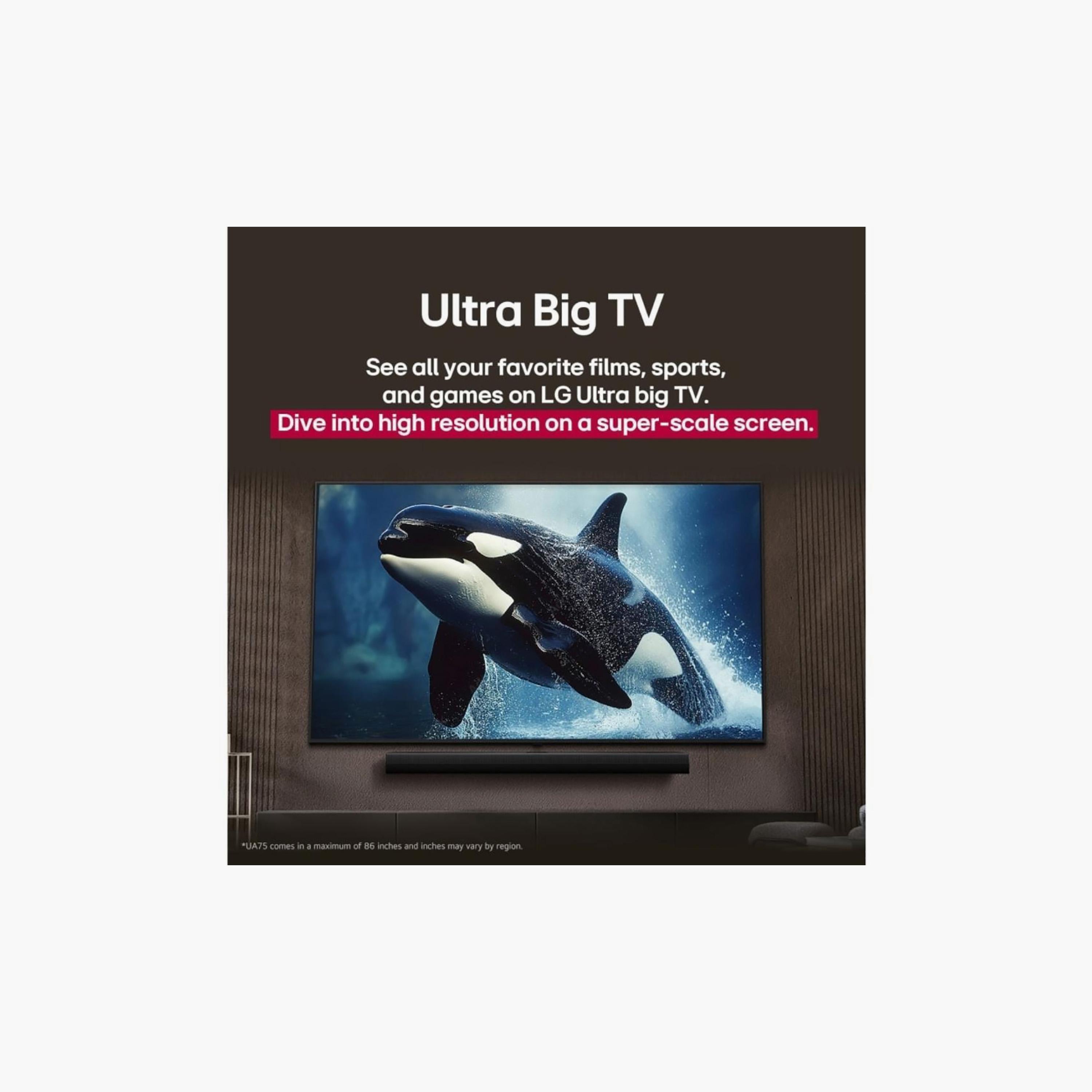 LG 55 Inch UHD TV, UA85, 4K, α7 AI Processor 4K Gen8, 60Hz Refresh Rate, 20W Sound Output, HDR10 Support, webOS Smart TV, 55UA85006LA-AMAE (2025) Black-electronics-televisionandvideo-image-2