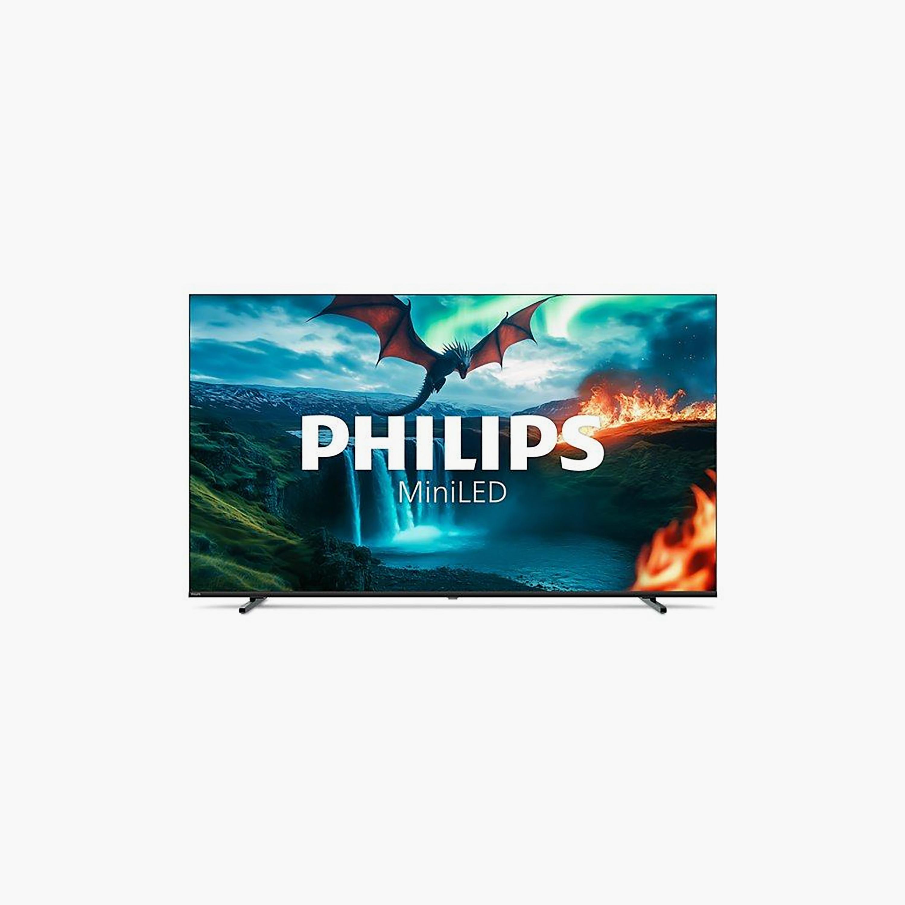 Philips 65 Inch UHD TV, MLED800 Series, 4K, 144Hz Refresh Rate, 44W Sound Output, Multiple Connectivity Options, Google TV Smart TV, 65MLED800/56 (2025) Black-electronics-televisionandvideo-image-1