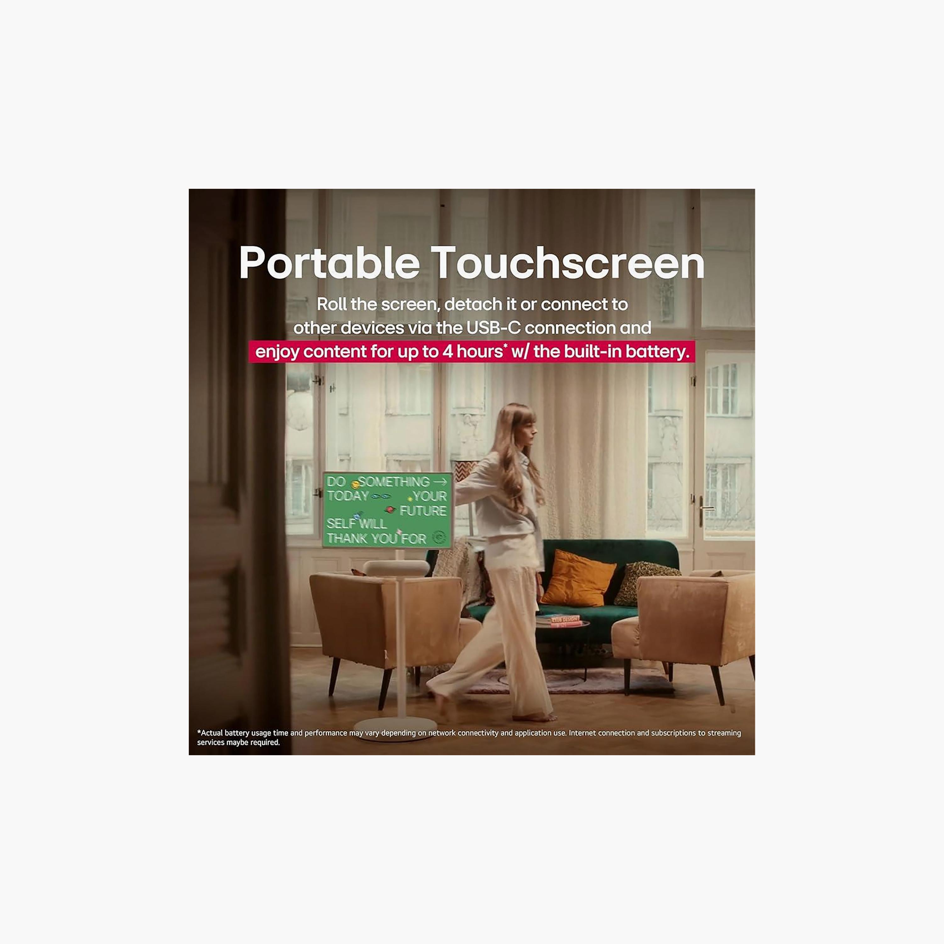 شاشة إل جي 27 بوصة تعمل باللمس، StanbyME 2، بدقة 1440p، تصميم قابل للفصل، شاشة محمولة متعددة الاستخدامات، 27LX6TDGA-AMA لون أبيض-electronics-televisionandvideo-image-6