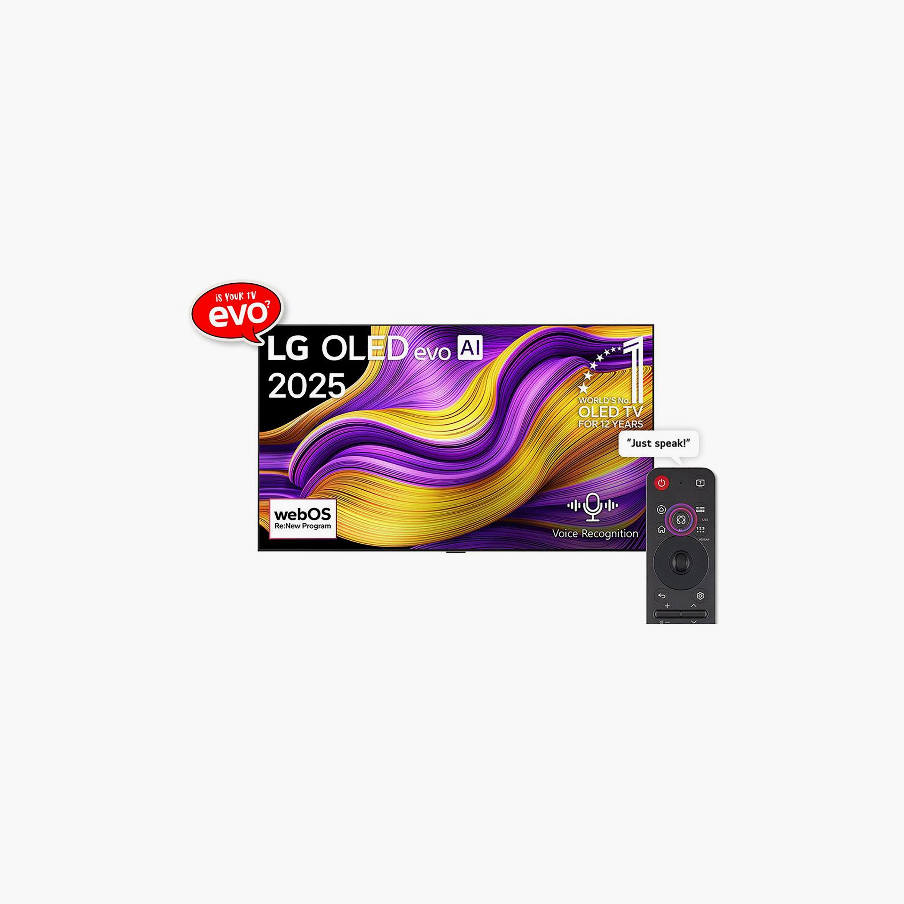 LG 83 Inch OLED evo TV, G5, 4K, α11 AI Processor 4K Gen2, 165Hz Refresh Rate, 60W Sound Output, Multiple Connectivity Options, webOS Smart TV, OLED83G56LA-AMAG (2025) Black-electronics-televisionandvideo-image-1