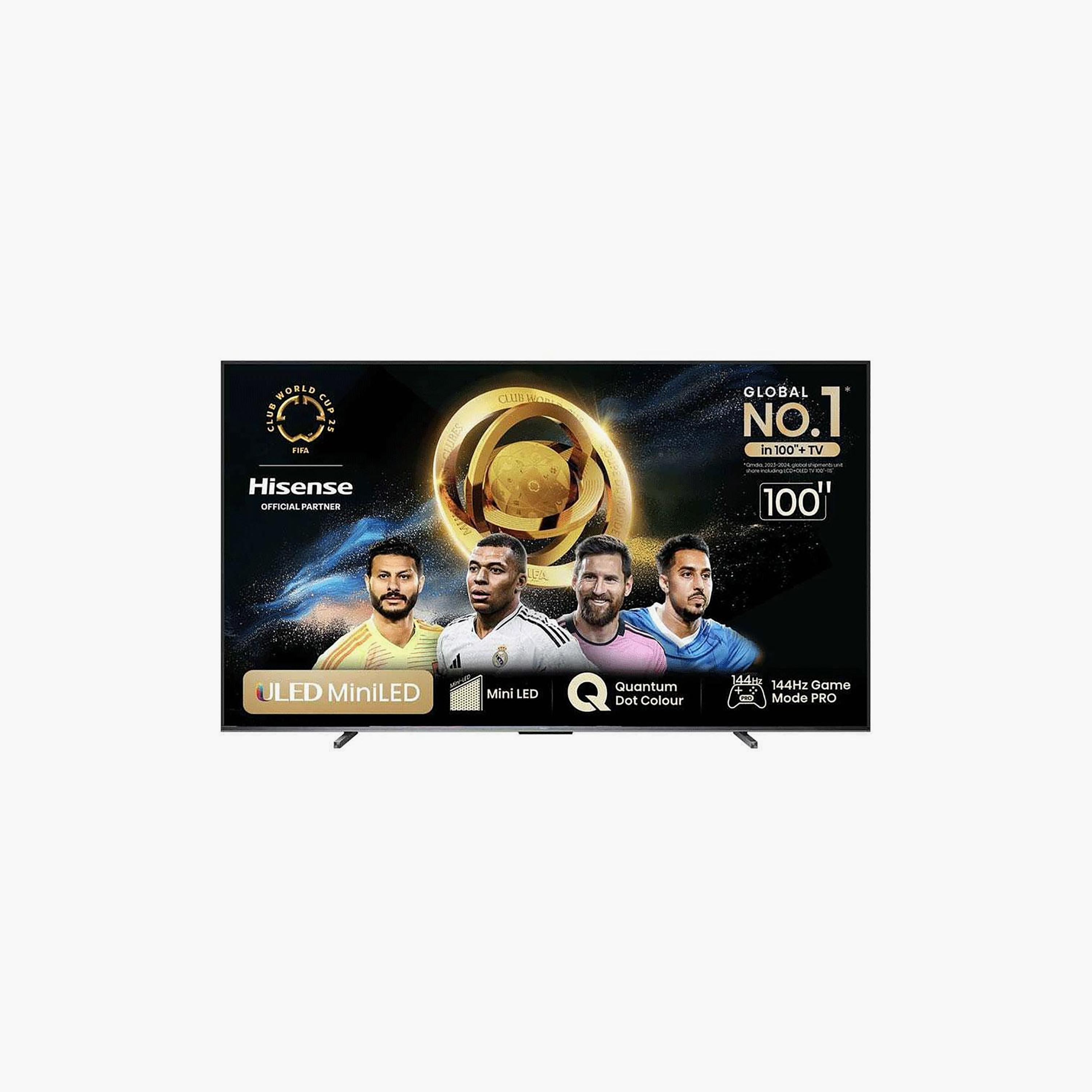 تلفزيون هايسنس 100 بوصة يو ليد، سلسلة U7K، بدقة 4K، معالج MT9618BAATAB، تردد 165 هرتز، نظام VIDAA الذكي، 100U7Q PRO لون أسود-electronics-televisionandvideo-image-1