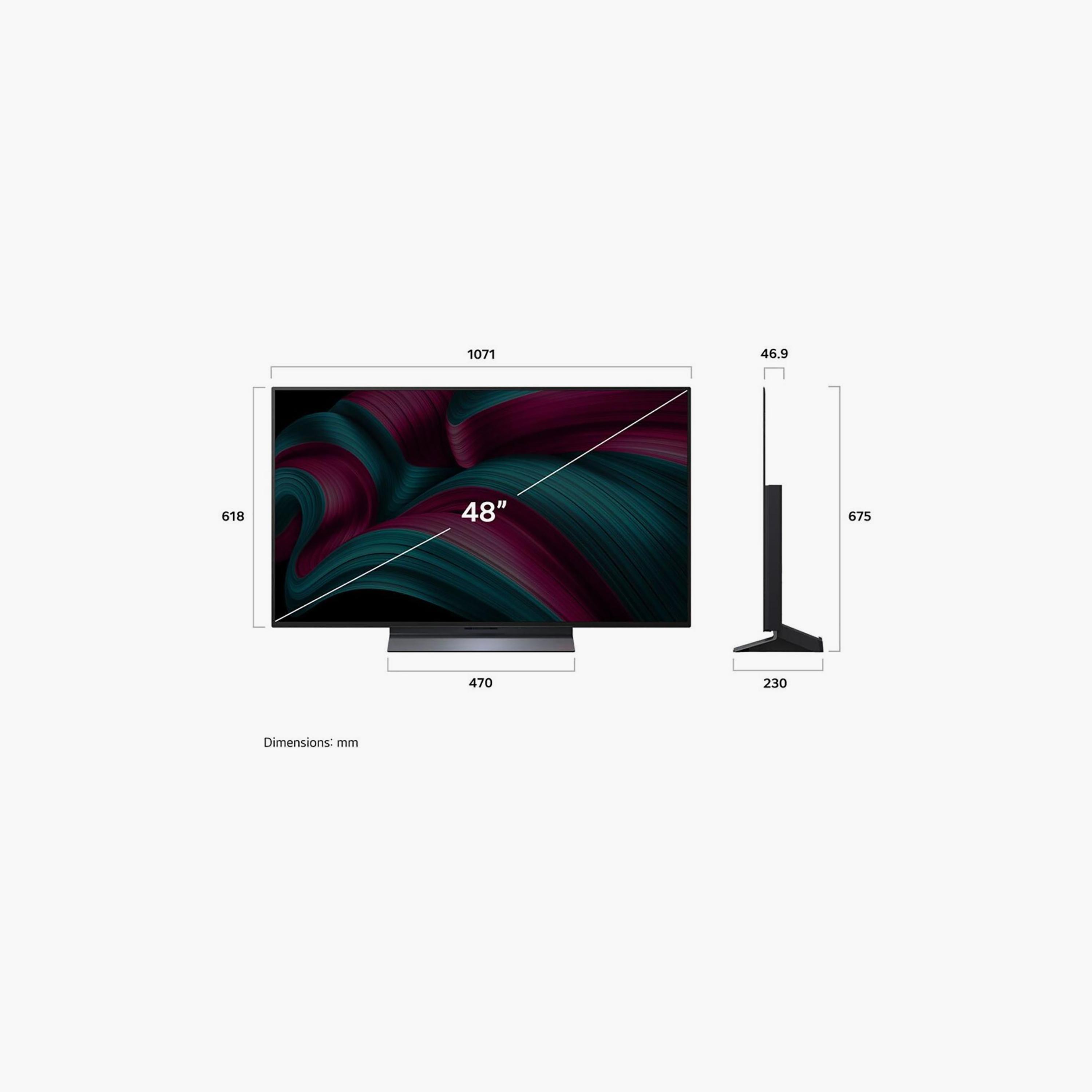 تلفزيون إل جي 48 بوصة أوليد إيفو، C5، بدقة 4K، معالج α9 الجيل الثامن، تردد 120 هرتز، مخرج صوت 40 واط، دعم دولبي، نظام webOS الذكي، OLED48C56LA-AMAG (إصدار 2025) لون أسود-electronics-televisionandvideo-image-7