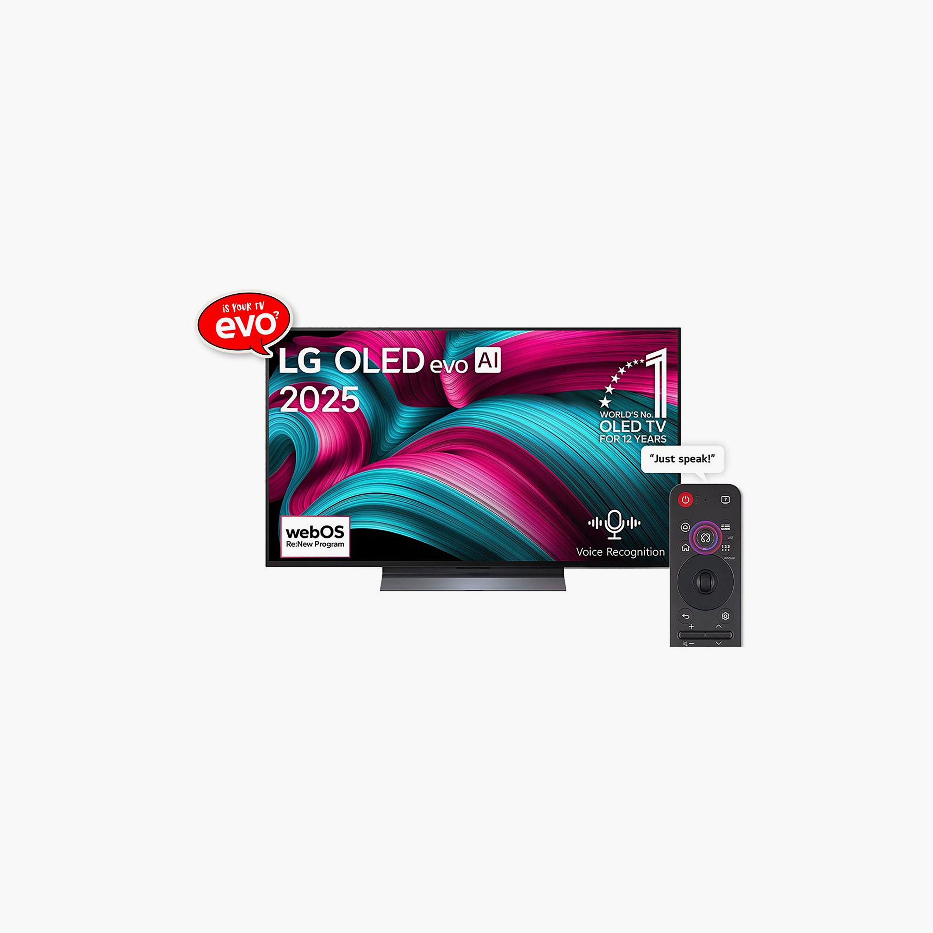 LG 55 Inch OLED evo TV, C5, 4K, α9 AI Processor 4K Gen8, 120Hz Refresh Rate, 40W Sound Output, Dolby Support, webOS Smart TV, OLED55C56LA-AMAG (2025) Black-electronics-televisionandvideo-image-1