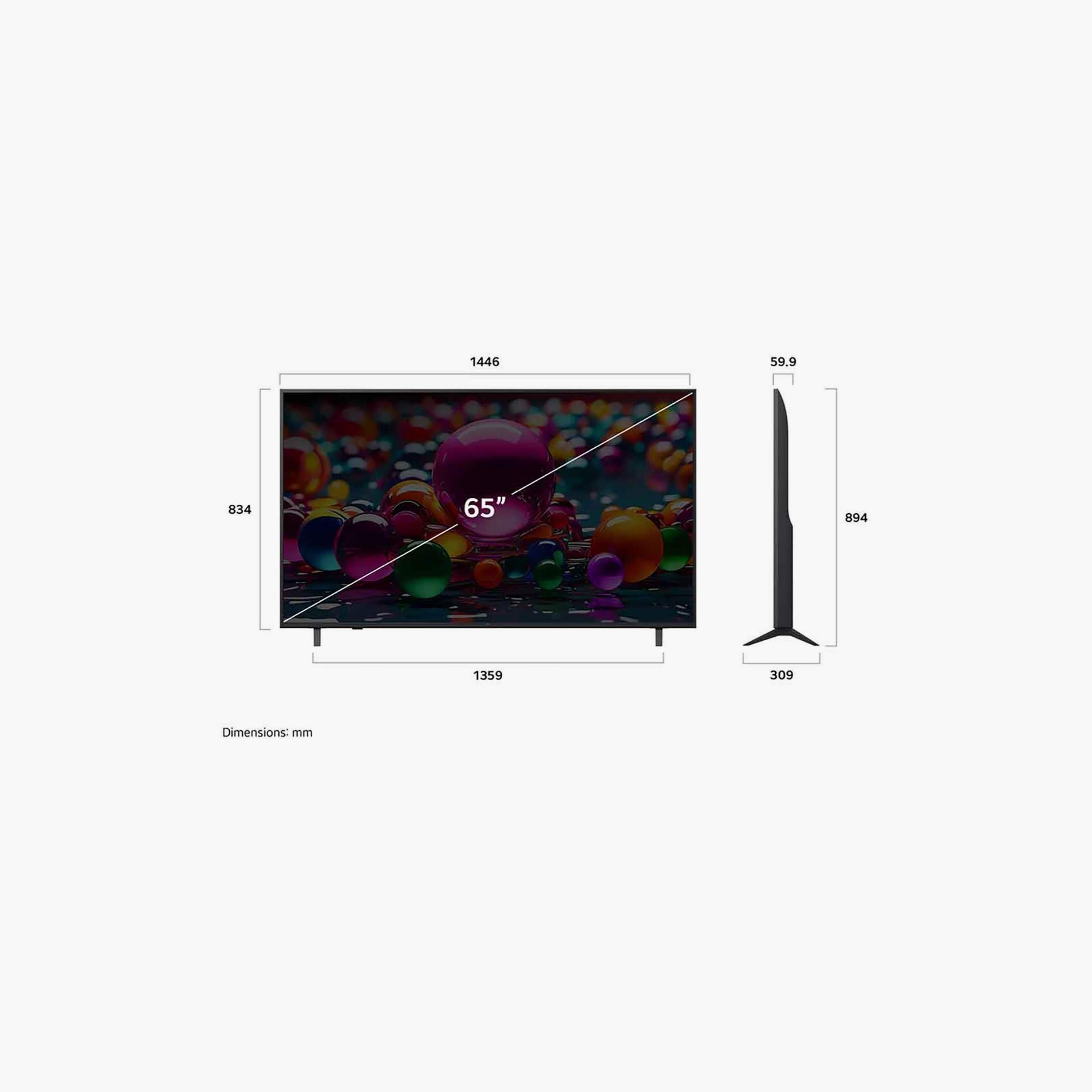 LG 65 Inch UHD TV, UA85, 4K, α7 AI Processor 4K Gen8, 60Hz Refresh Rate, 20W Sound Output, HDR10 Support, webOS Smart TV, 65UA85006LA-AMAE (2025) Black-electronics-televisionandvideo-image-7
