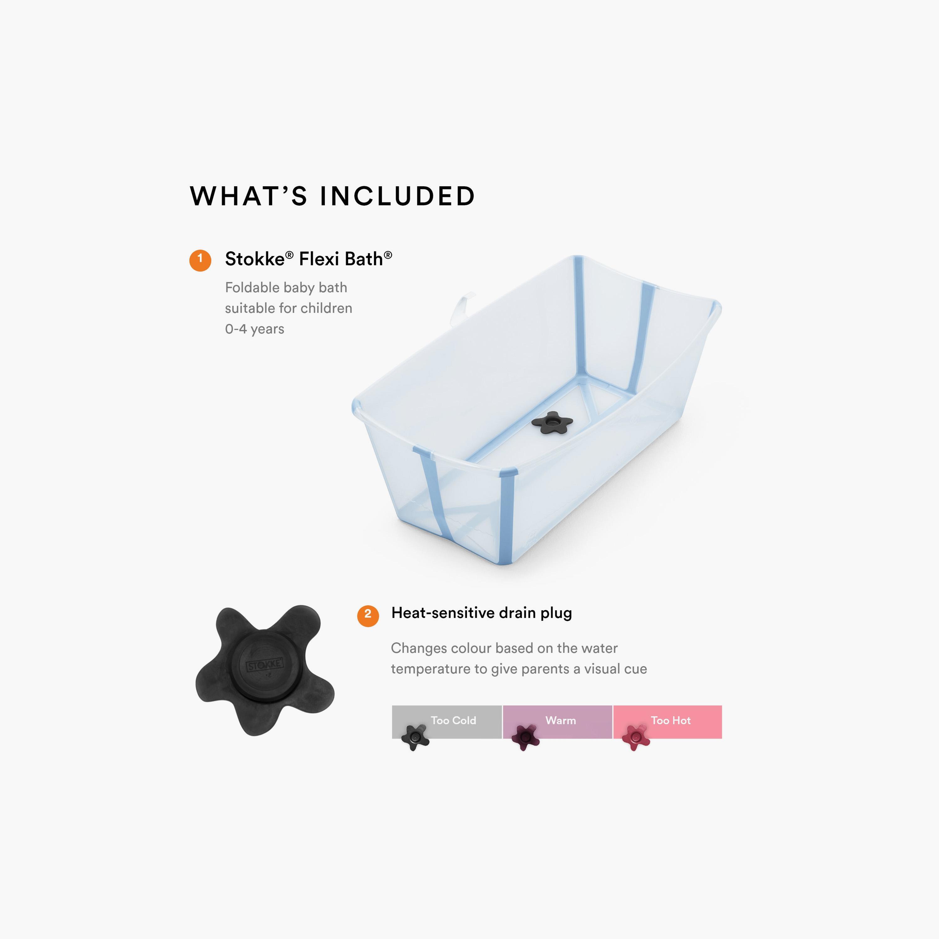 Stokke Flexi Bath Foldable Bathtub with Heat Sensitive Drain Plug-baby-bathandcare-bathtubs-image-8