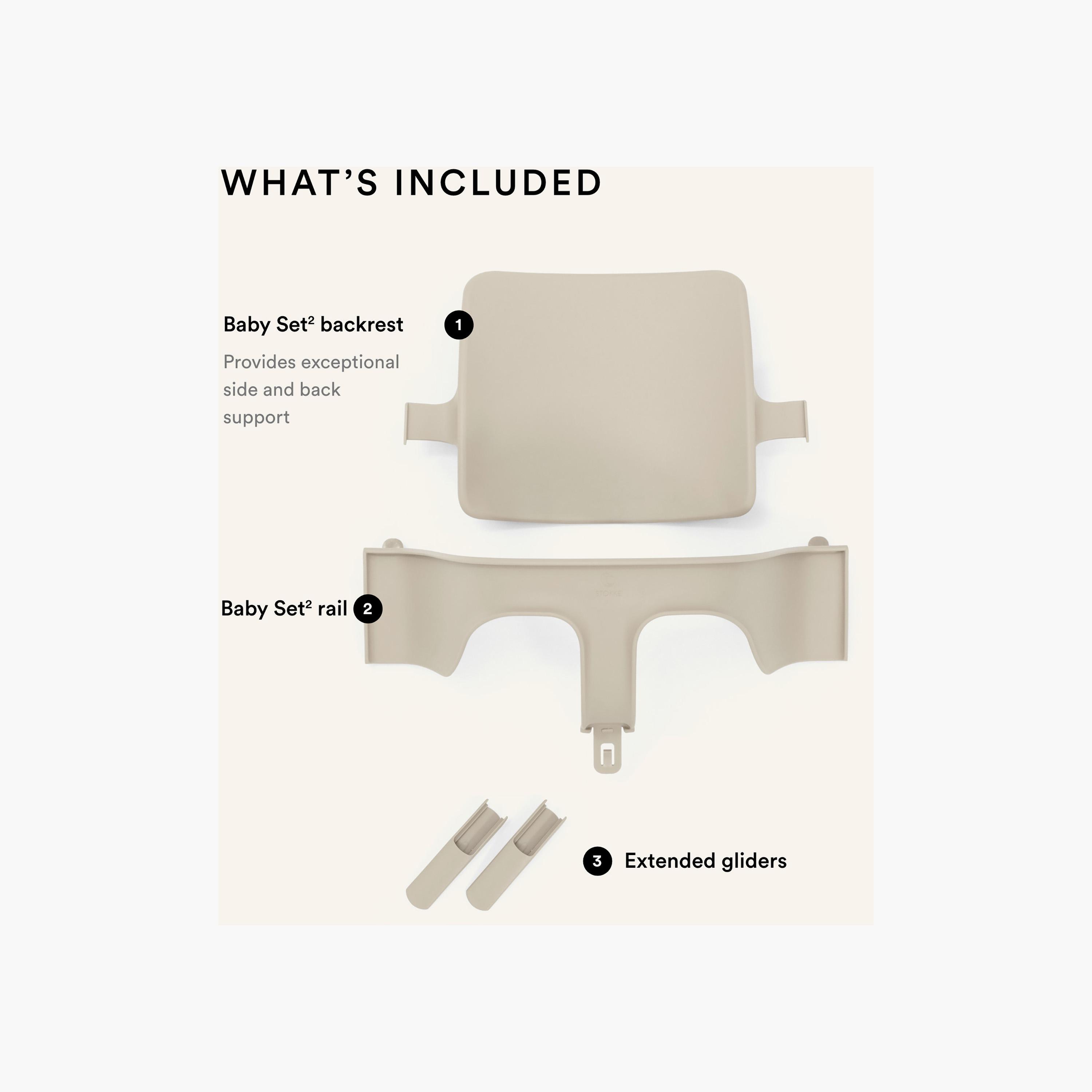 Stokke Tripp Trapp Baby Set Backrest & Rail with Extended Gliders-baby-feeding-highchairsandboosters-image-2