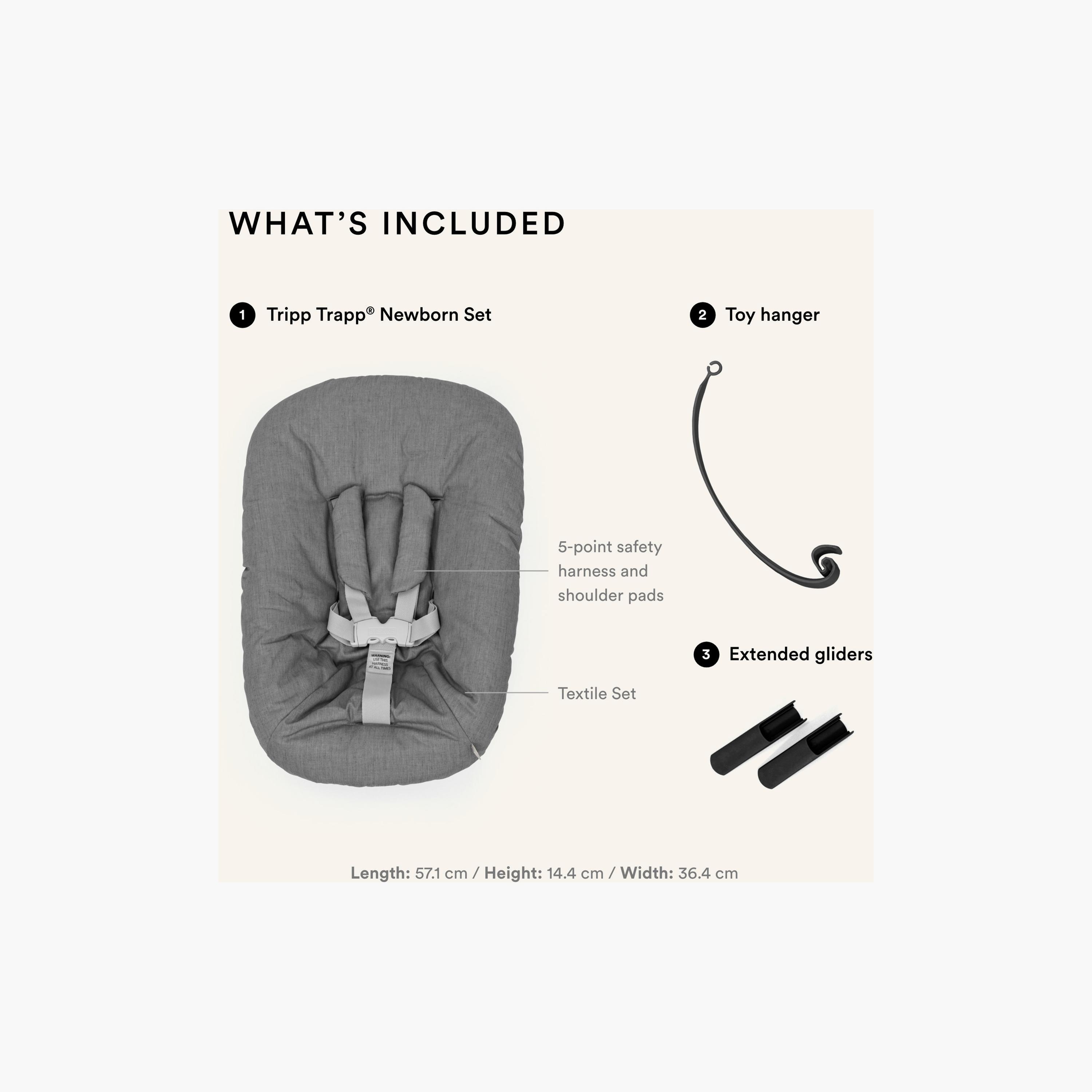 Stokke Tripp Trapp Newborn Set with Toy Hanger & Extended Gliders-baby-feeding-highchairsandboosters-image-6