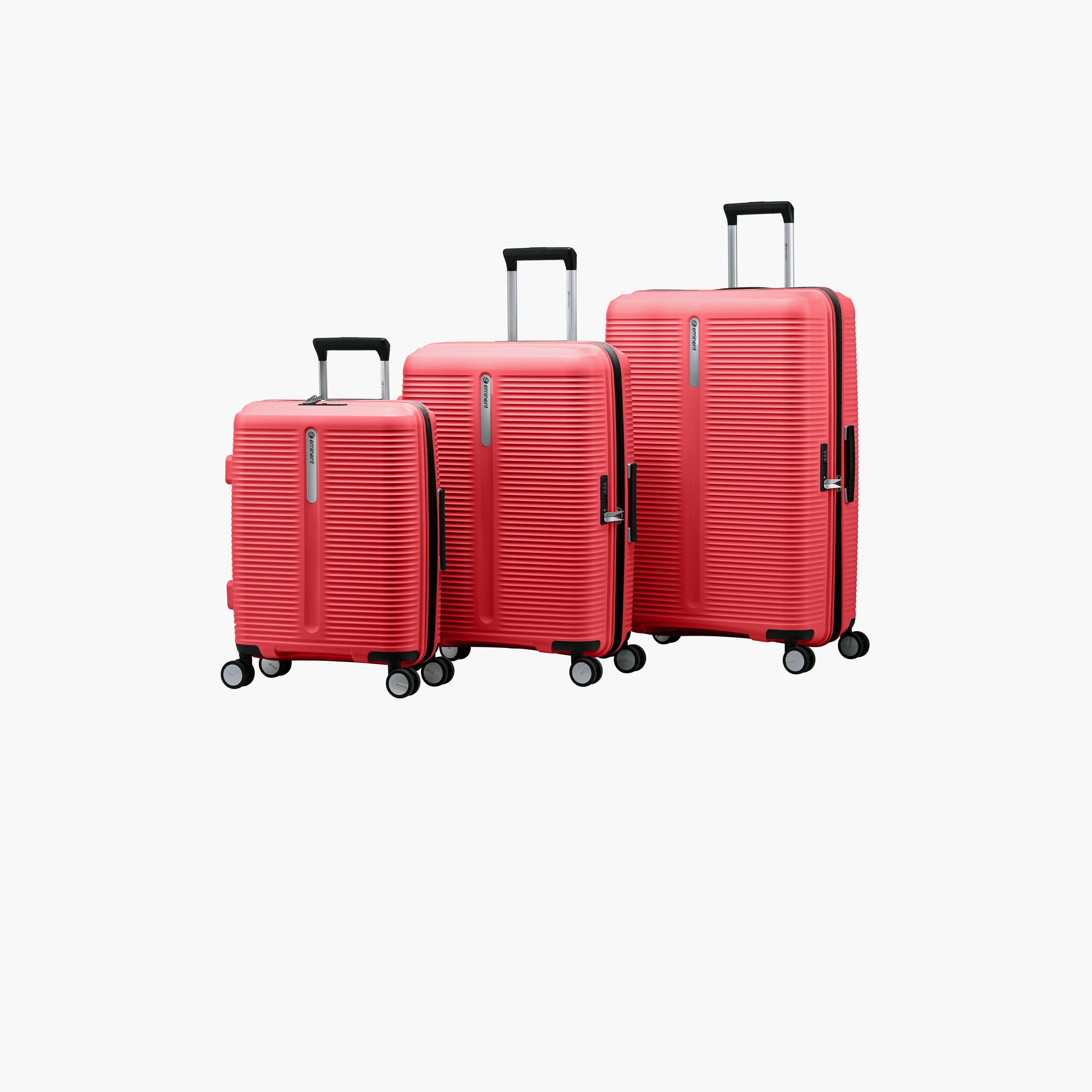 Eminent Set of 3 Polypropylene Hard-Sided 4-Wheeler Spinner Trolley Bag with TSA Lock-travel-luggagesandbags-luggage-image-1