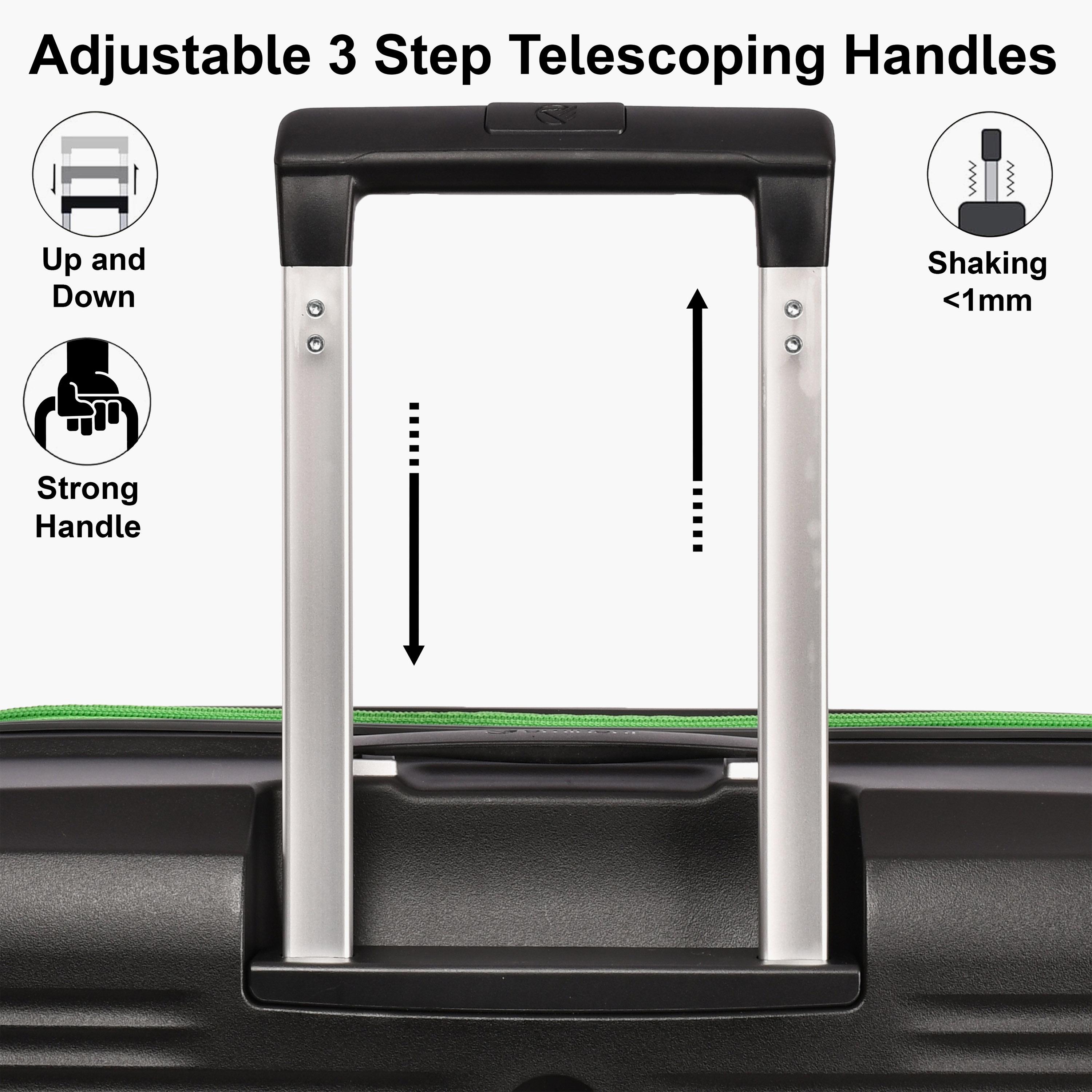 Eminent Set of 3 Polypropylene Hard-Sided 4-Wheeler Spinner Trolley Bag with TSA Lock-travel-luggagesandbags-luggage-image-3
