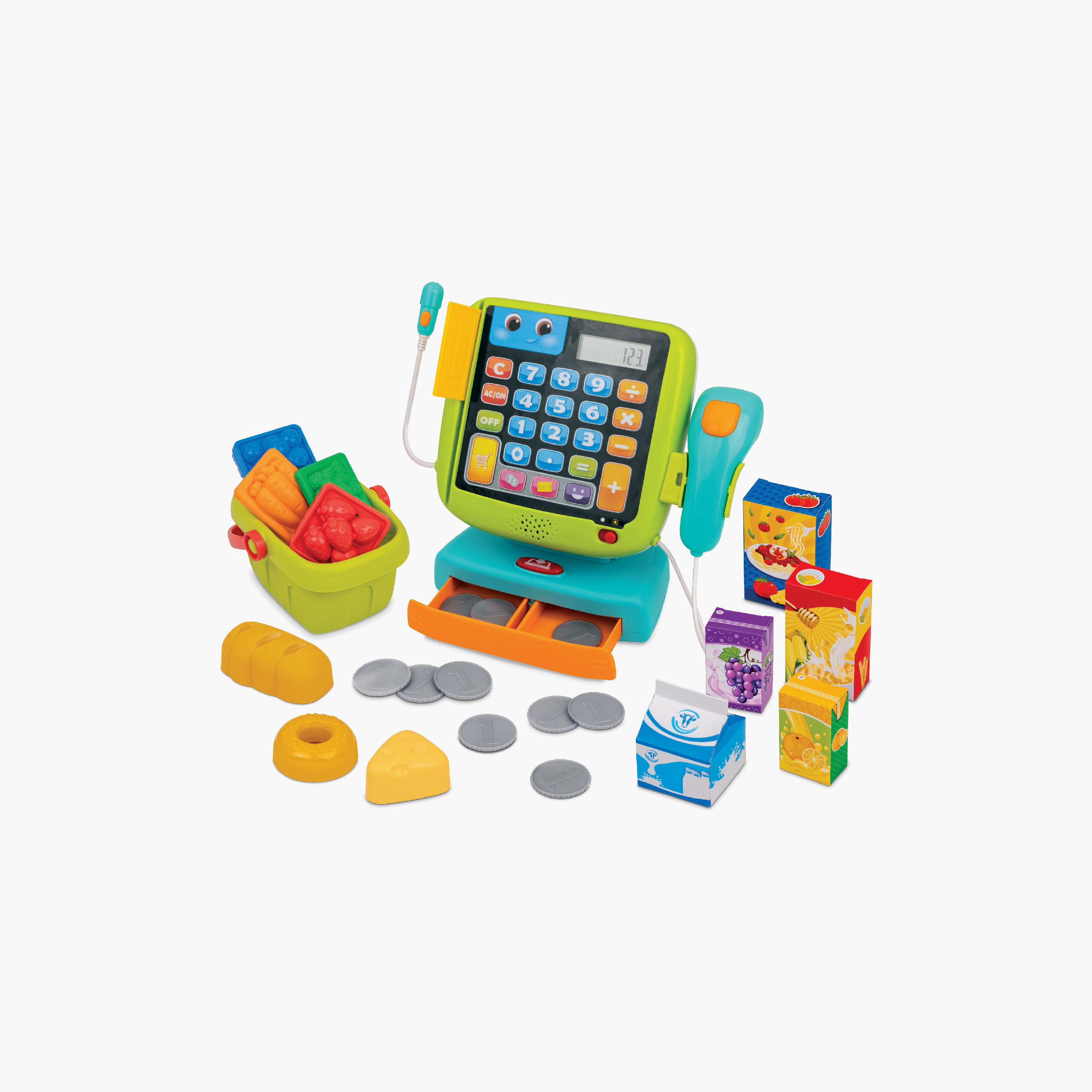 مجموعة لعبة آلة تسجيل النقد كاشير) مع حاسبة ذكية من وين فان-toys-roleplay-supermarketandshoppingsets-image-1