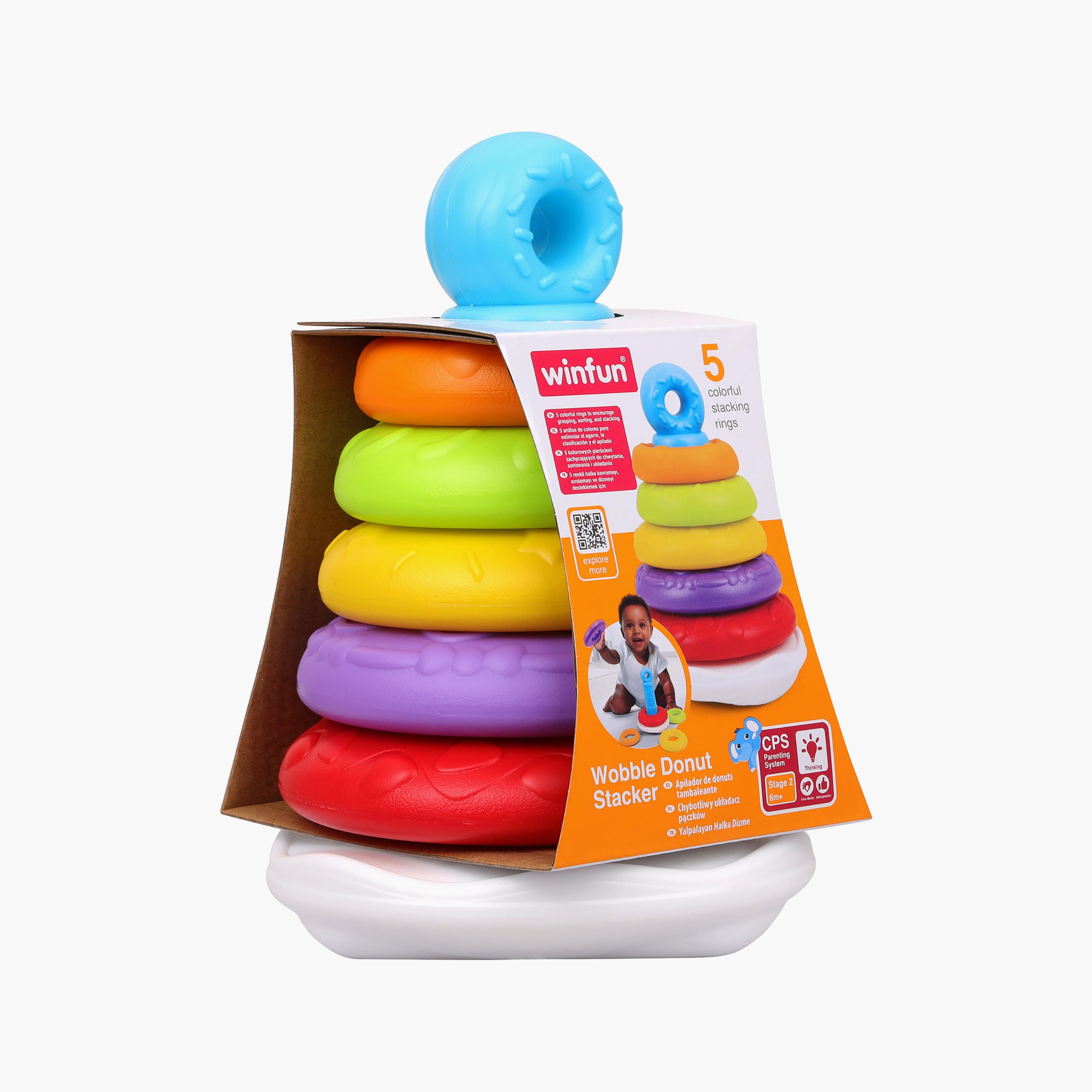 Winfun Wobble Donut Stacker Toy Set-toys-babyandtoddlertoys-stackingandnestingtoys-image-4