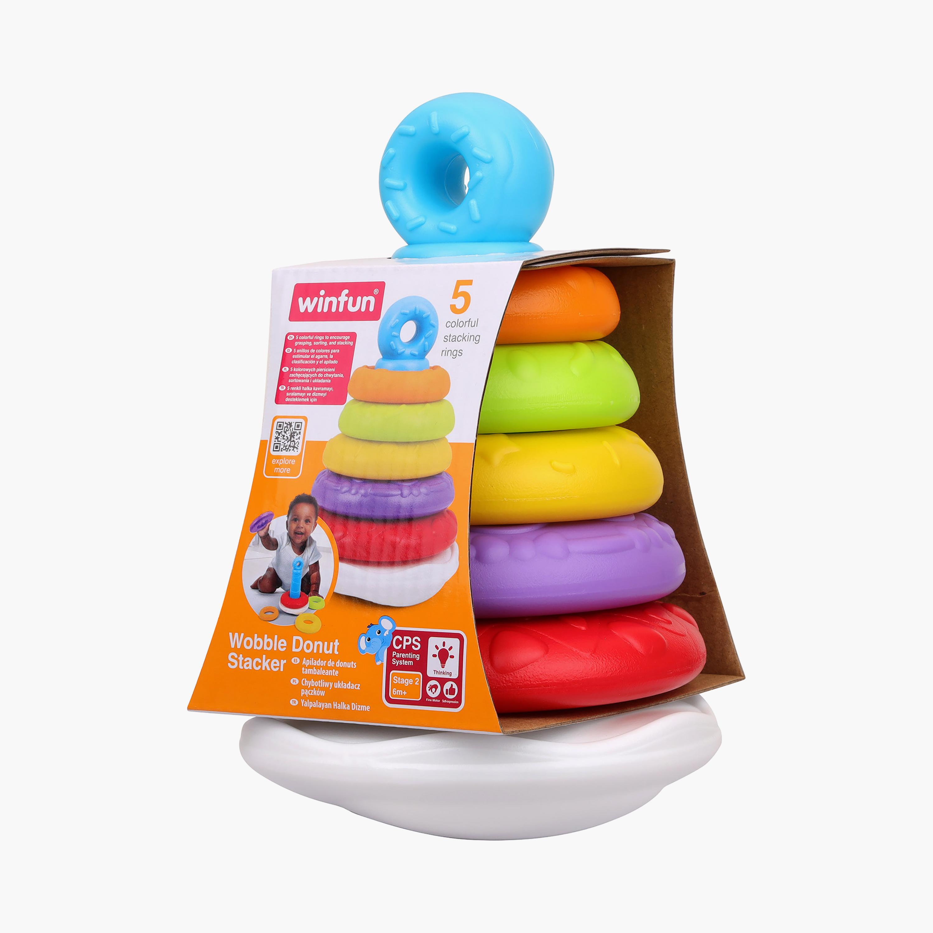 Winfun Wobble Donut Stacker Toy Set-toys-babyandtoddlertoys-stackingandnestingtoys-image-5