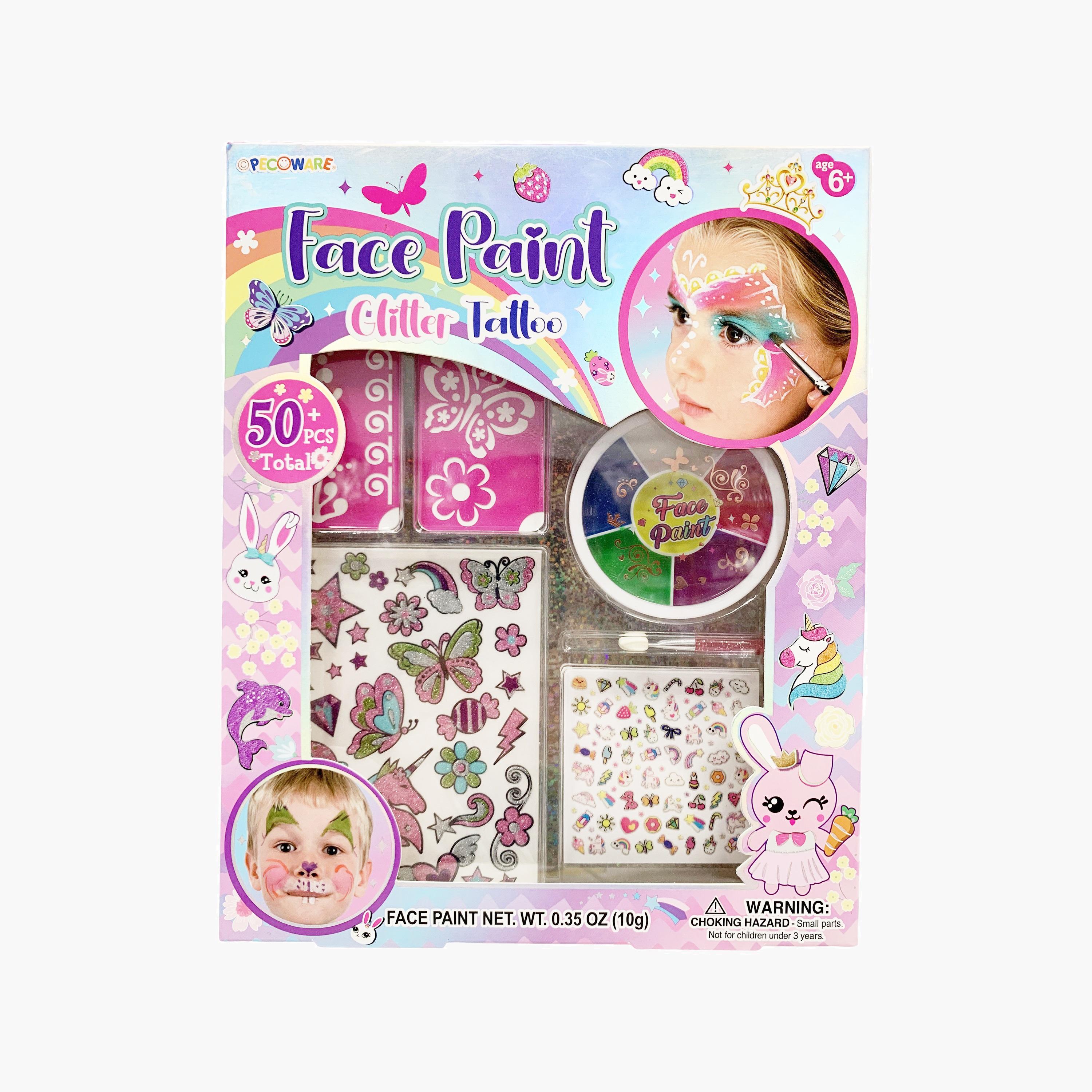 Pecoware Face Paint Glitter Tattoo Set-toys-roleplay-makeupandcosmeticsets-image-1