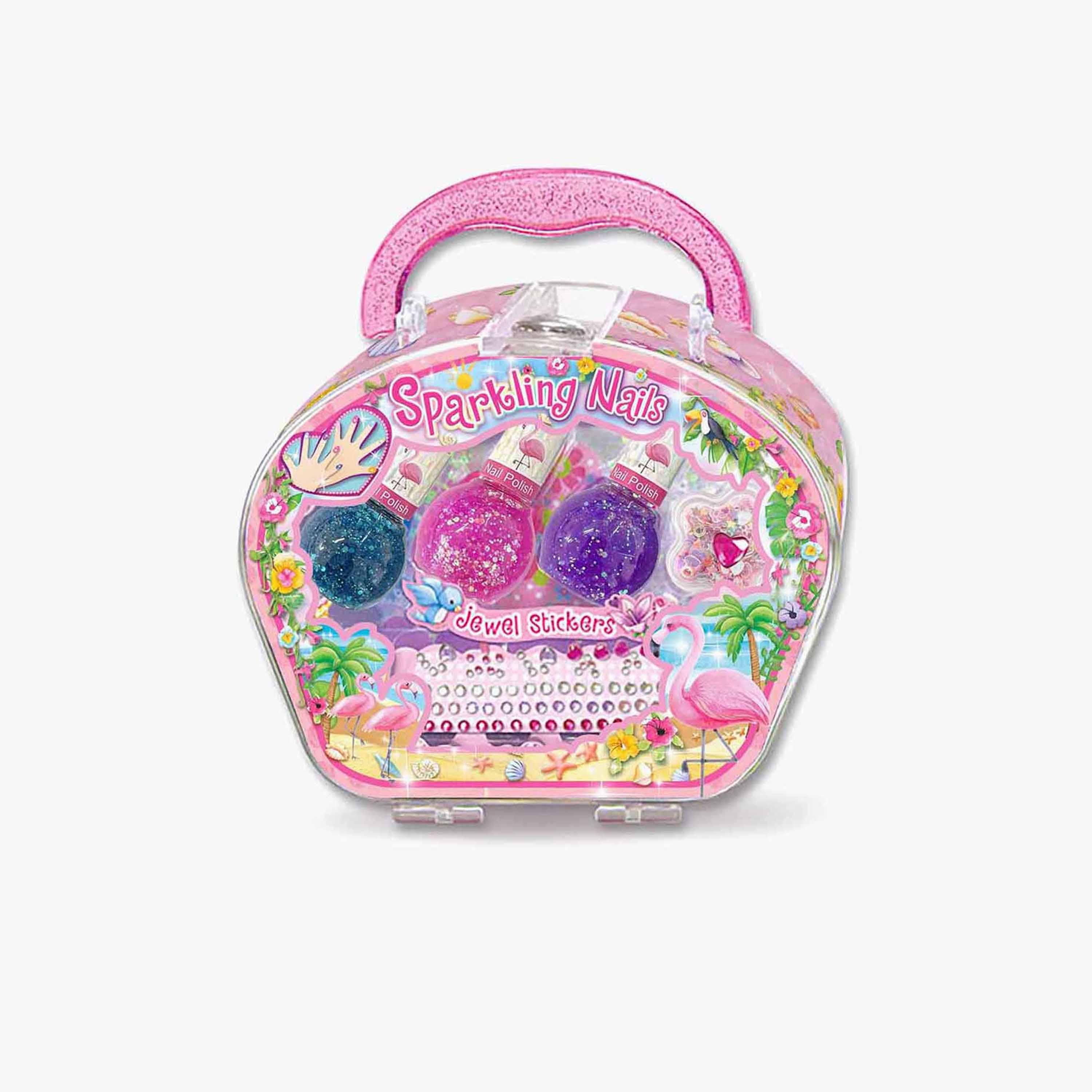 Pecoware Sparkling Nail Polish & Jewel Stickers Set-toys-roleplay-makeupandcosmeticsets-image-1