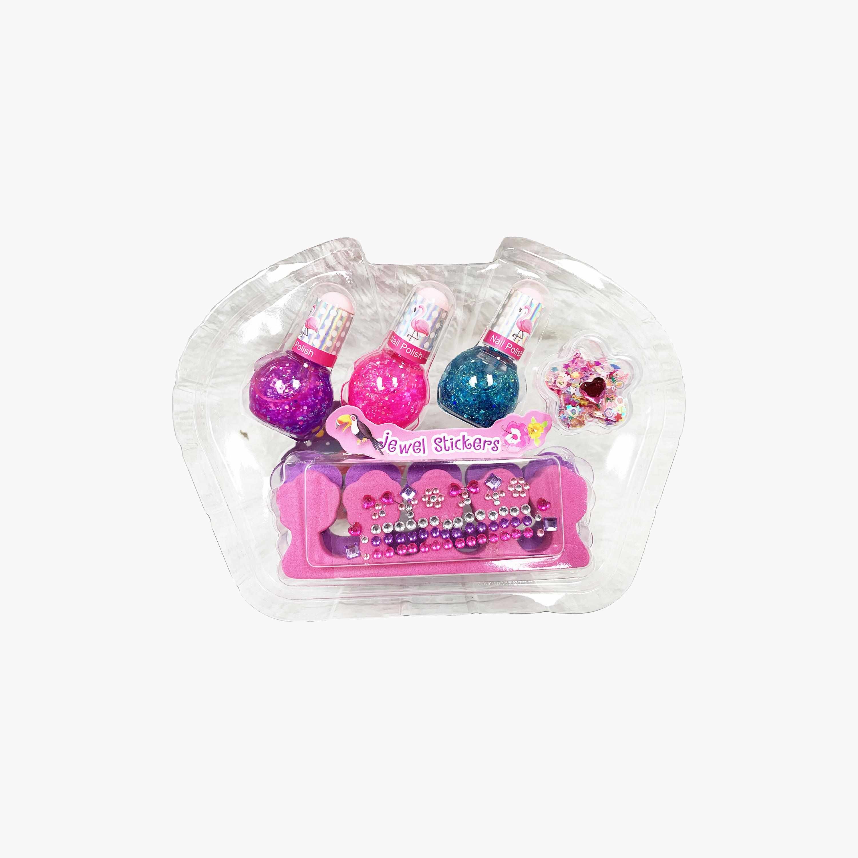 Pecoware Sparkling Nail Polish & Jewel Stickers Set-toys-roleplay-makeupandcosmeticsets-image-2
