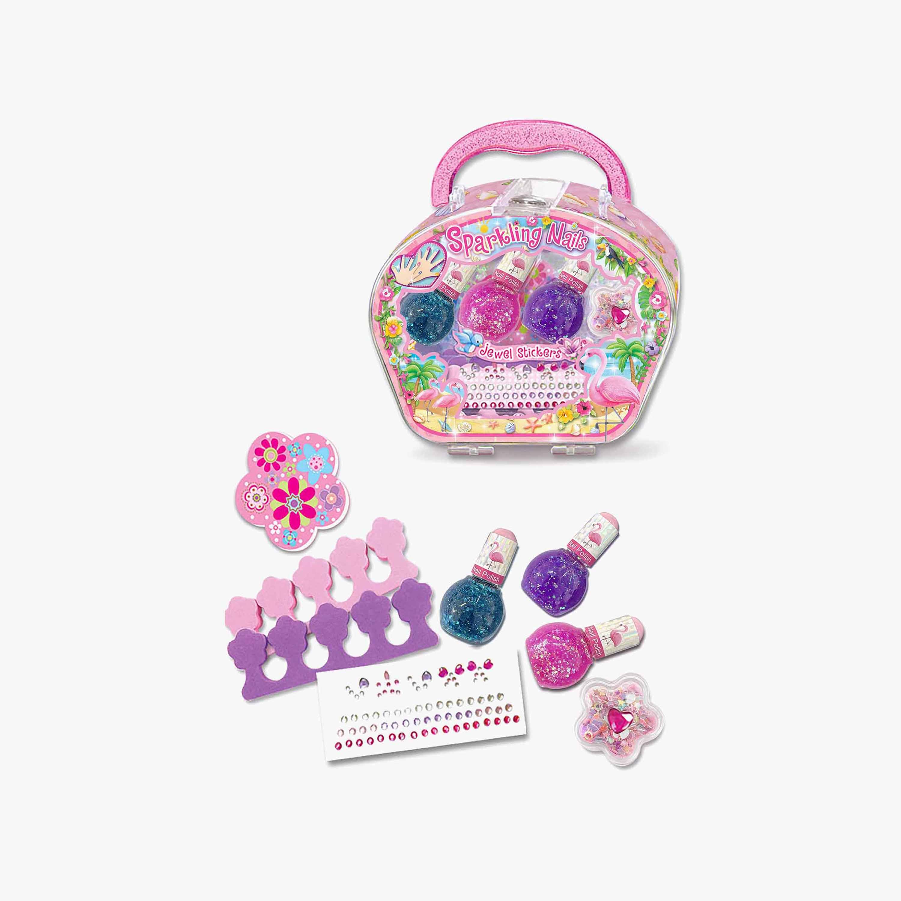 Pecoware Sparkling Nail Polish & Jewel Stickers Set-toys-roleplay-makeupandcosmeticsets-image-3