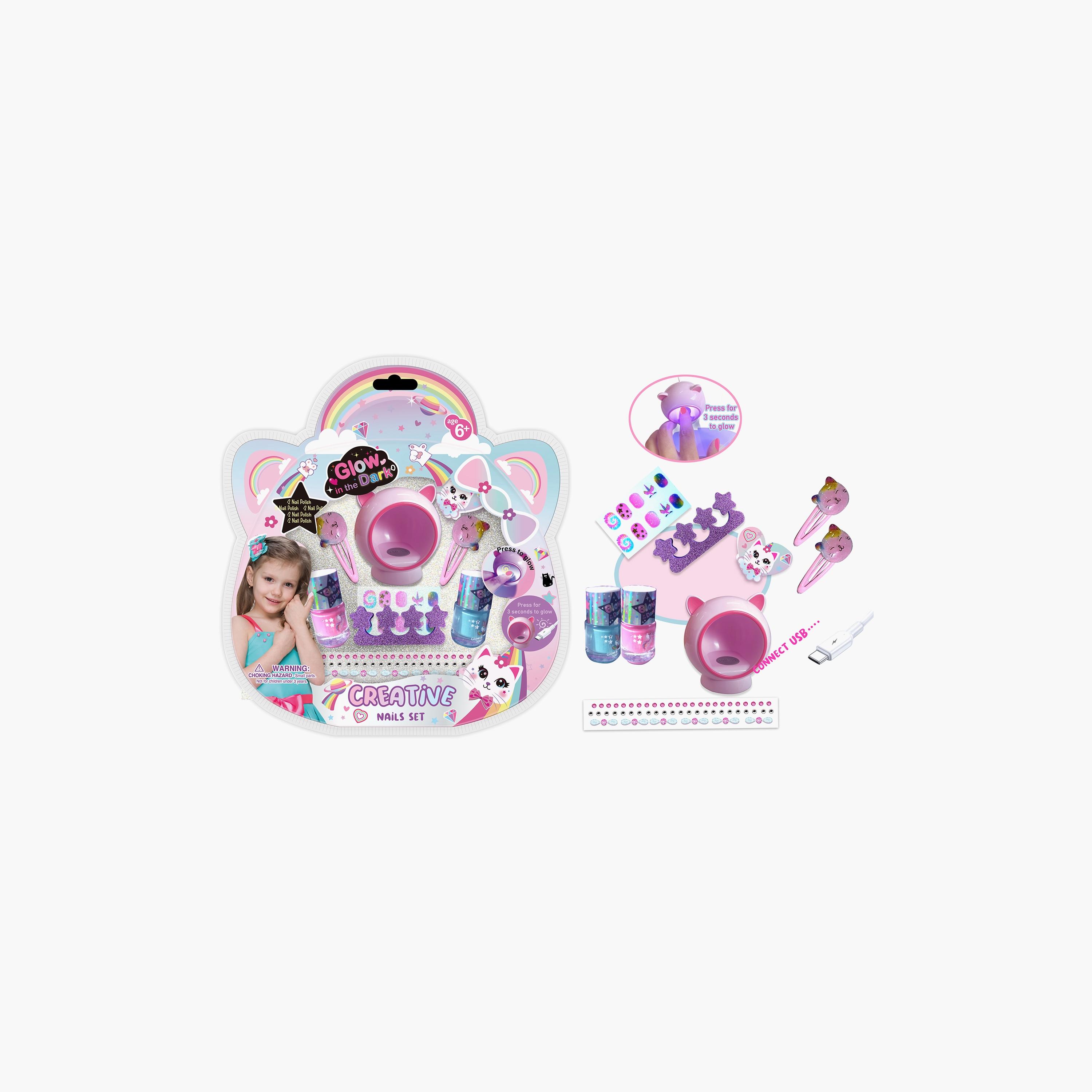 Pecoware Glow In The Dark Creative Nail Art Set-toys-roleplay-makeupandcosmeticsets-image-1
