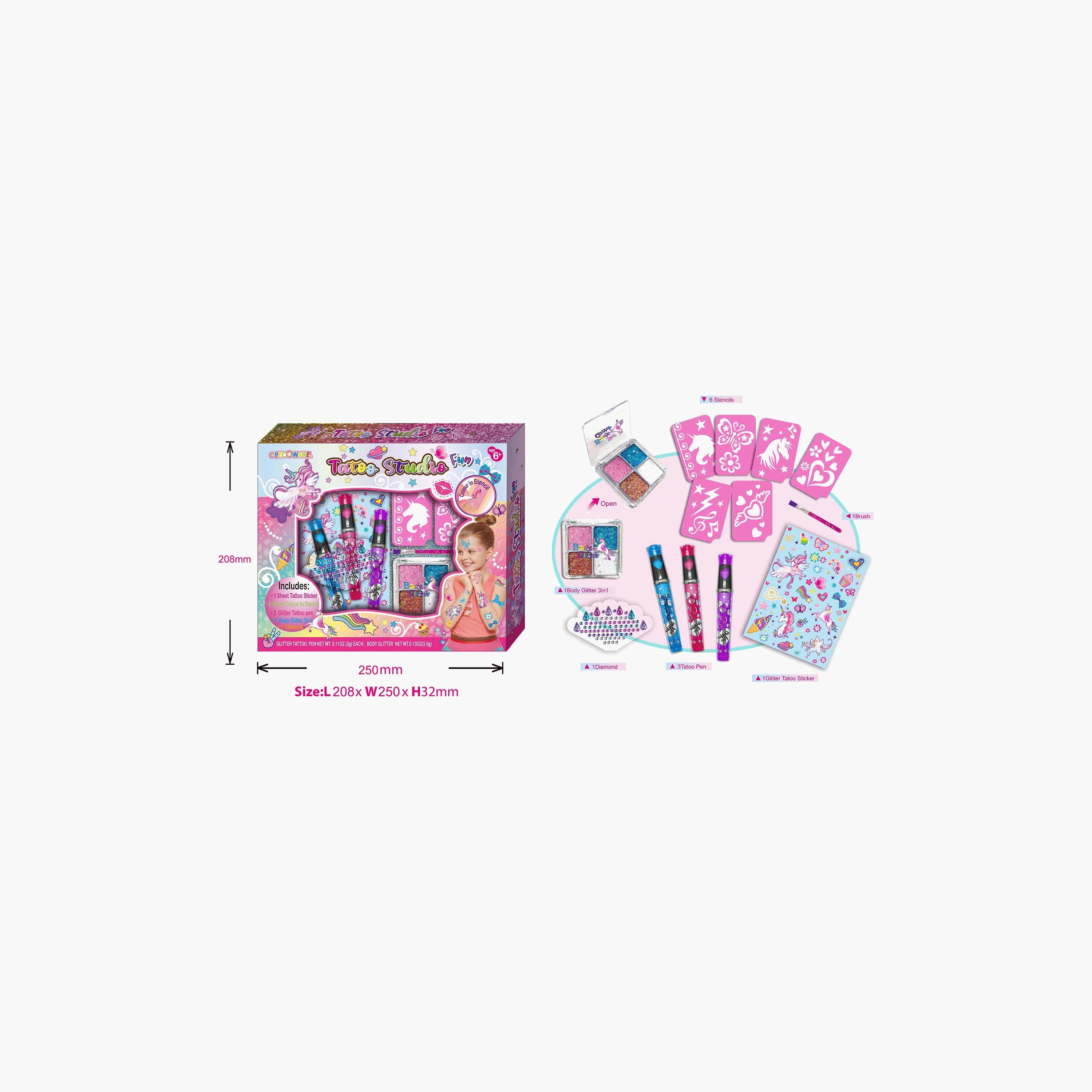 مجموعة مستحضرات تجميل مع استوديو وشم (تاتو) مرح من بيكوواير-school-artsandcrafts-image-2