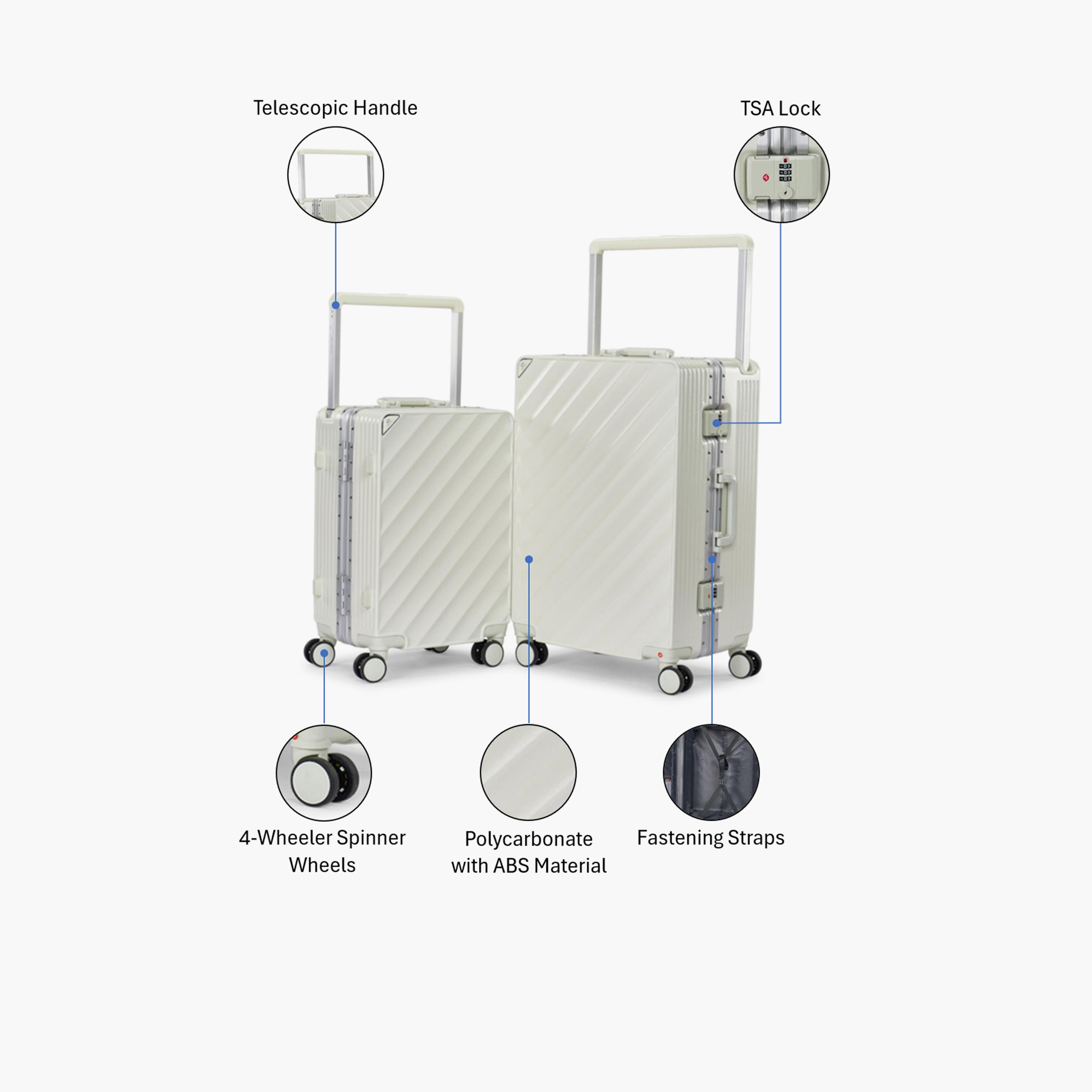 ليمرا - طقم شنطتين سفر بولي كربونات مع ABS جوانب صلبة أربع عجلات دوارة قفل TSA-travel-luggagesandbags-luggage-image-2
