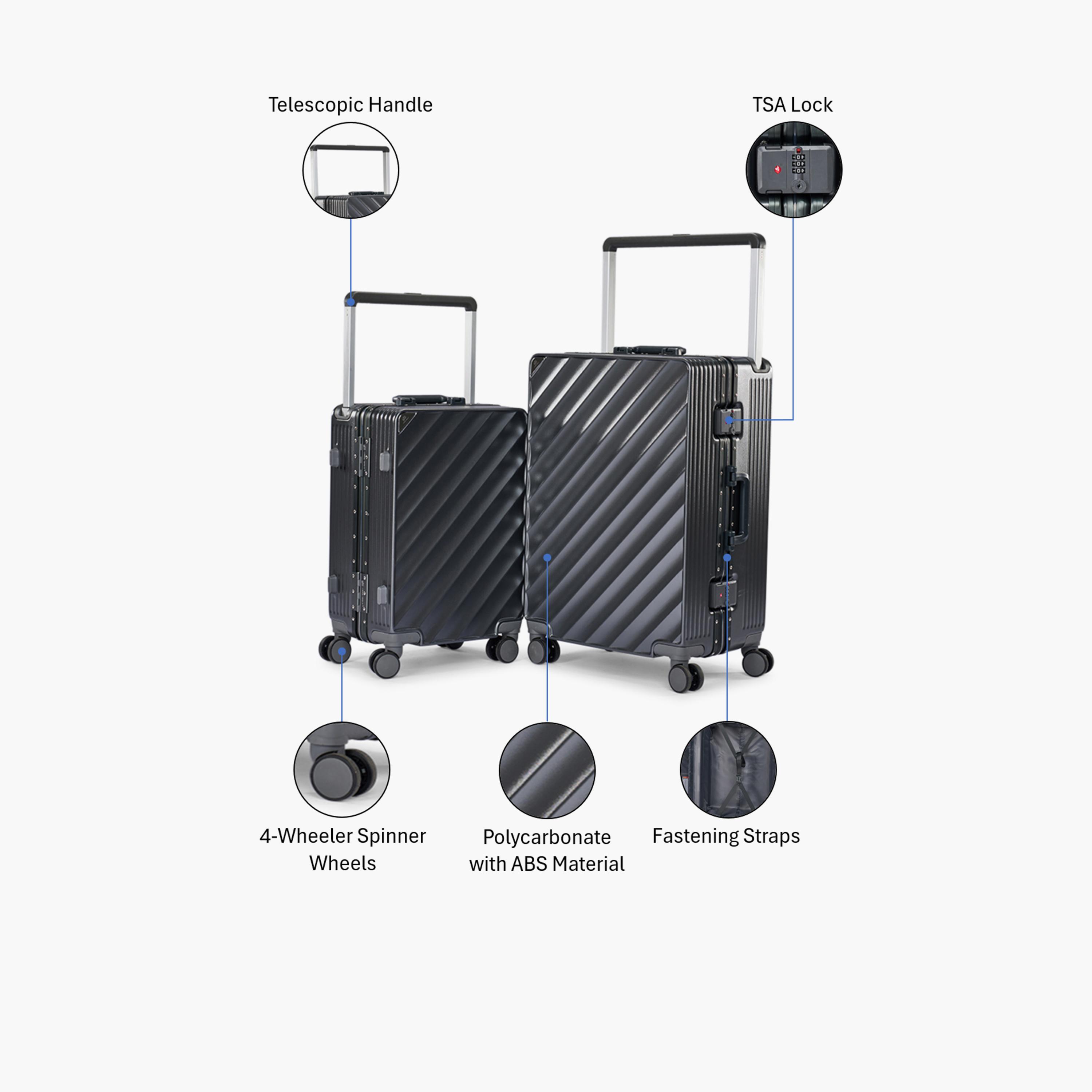 ليمرا - طقم شنطتين سفر بولي كربونات مع ABS جوانب صلبة أربع عجلات دوارة قفل TSA-travel-luggagesandbags-luggage-image-2