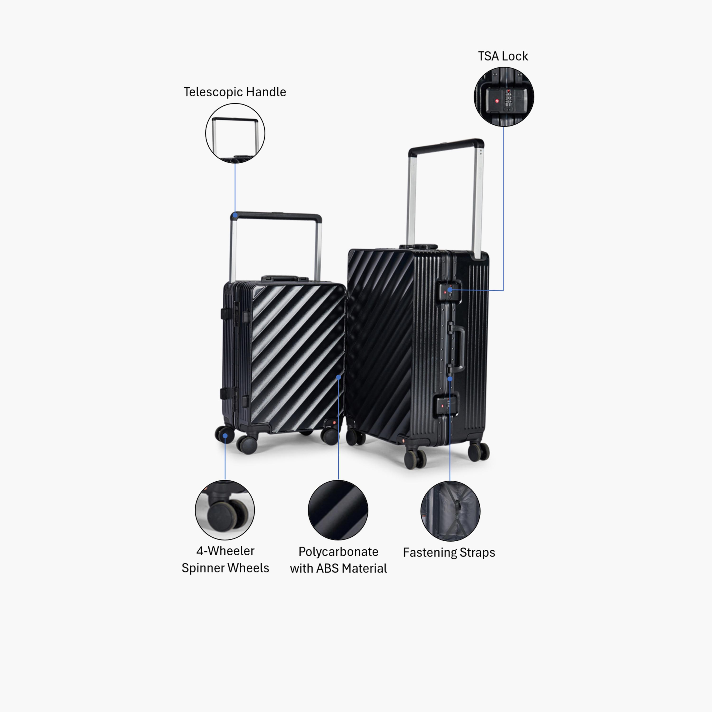 ليمرا - طقم شنطتين سفر بولي كربونات مع ABS جوانب صلبة أربع عجلات دوارة قفل TSA-travel-luggagesandbags-luggage-image-2