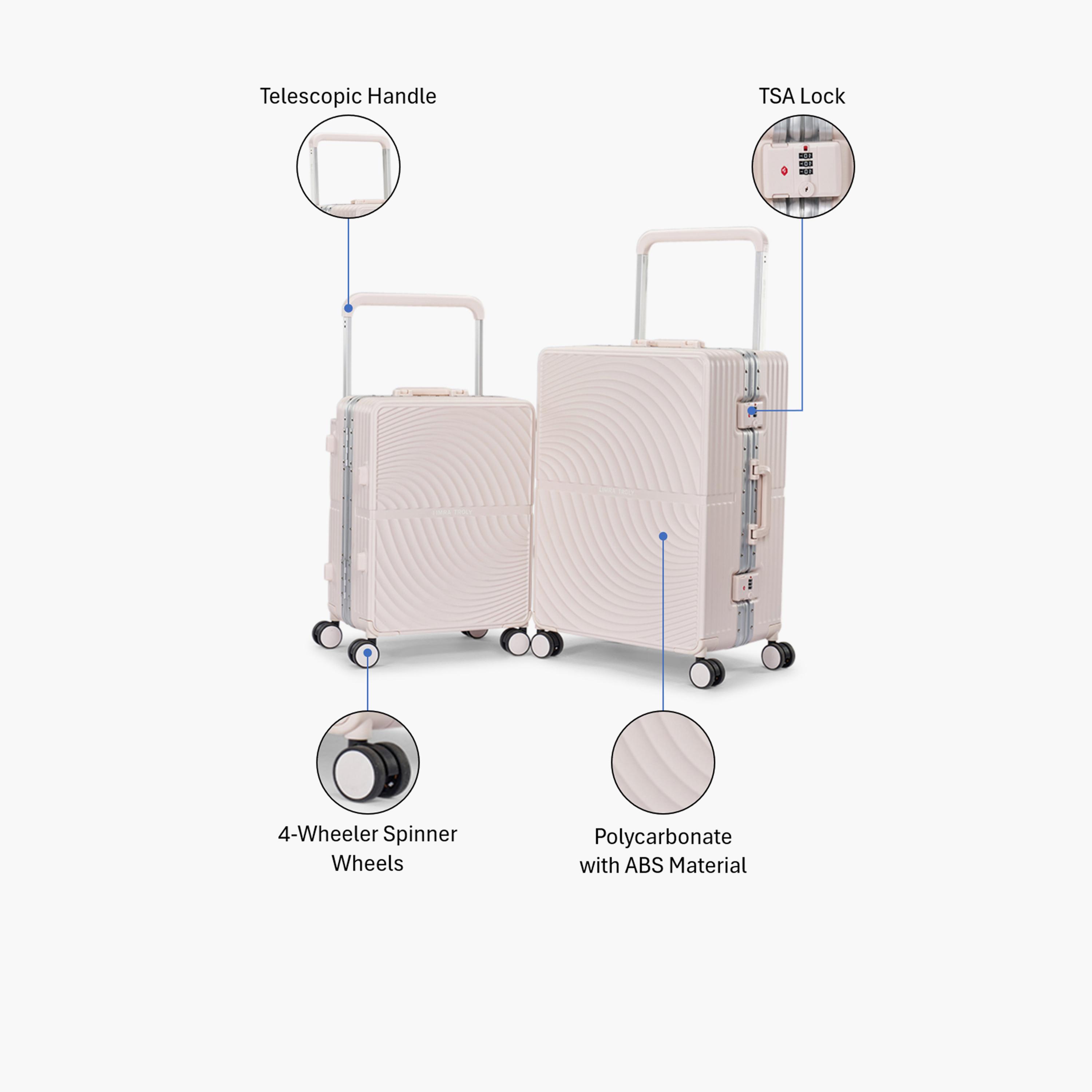 Limra Set of 2 Polycarbonate with ABS Hard-Sided 4-Wheeler Spinner Trolley Bag with TSA Lock-travel-luggagesandbags-luggage-image-2