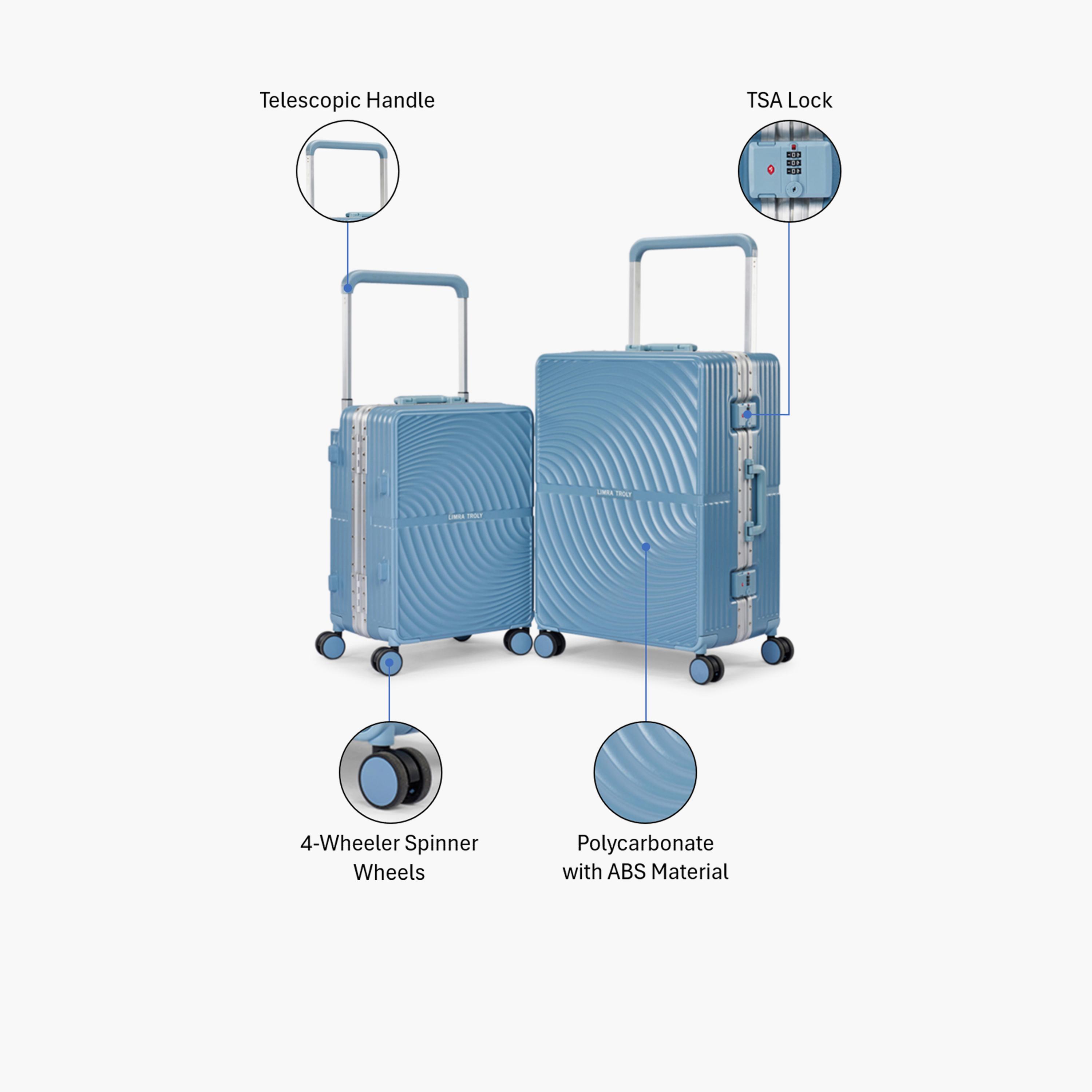 ليمرا - طقم شنطتين سفر بولي كربونات مع ABS جوانب صلبة أربع عجلات دوارة قفل TSA-travel-luggagesandbags-luggage-image-2