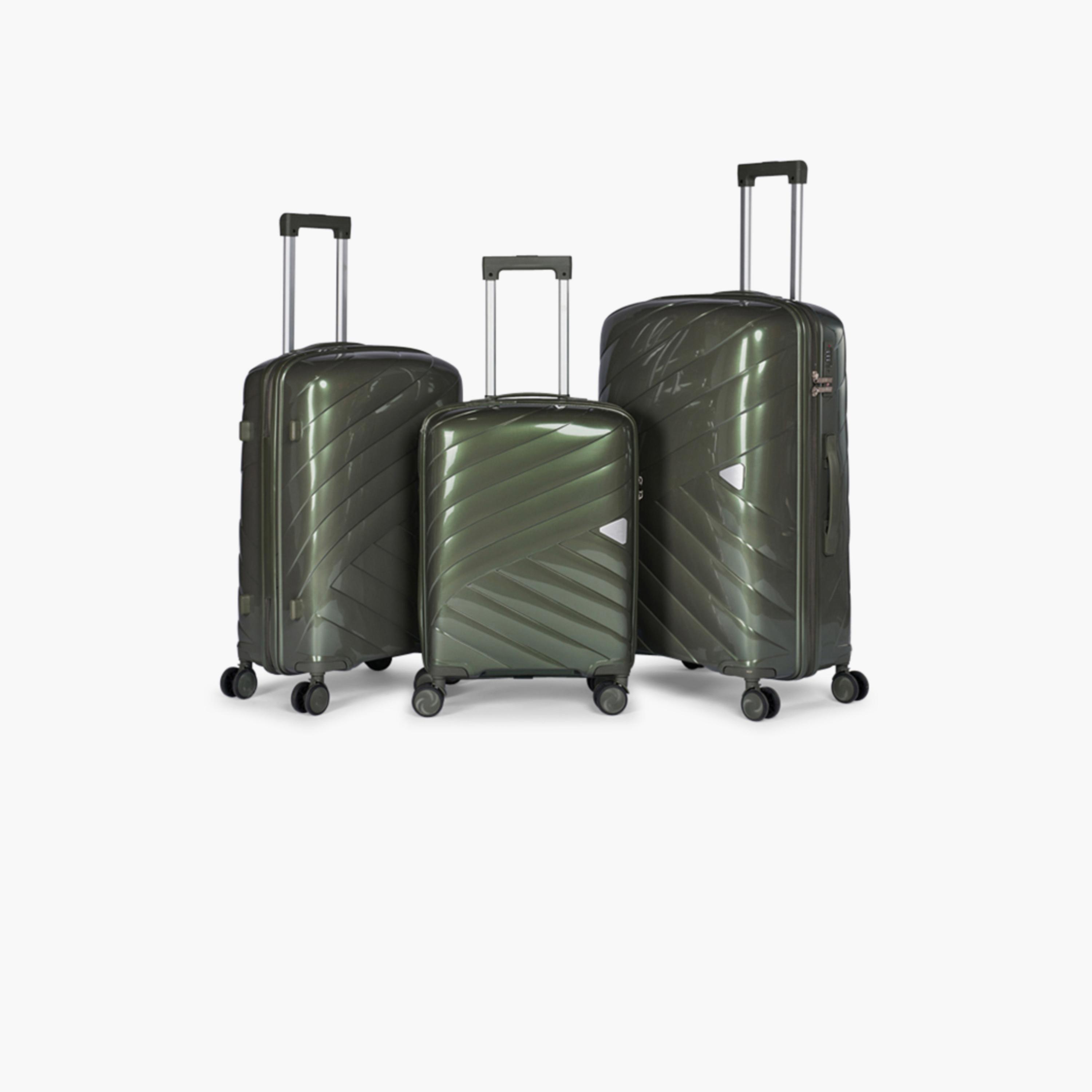 Limra Set of 3 Polypropylene Hard-Sided 4-Wheeler Spinner Trolley Bag with TSA Lock-travel-luggagesandbags-luggage-image-1