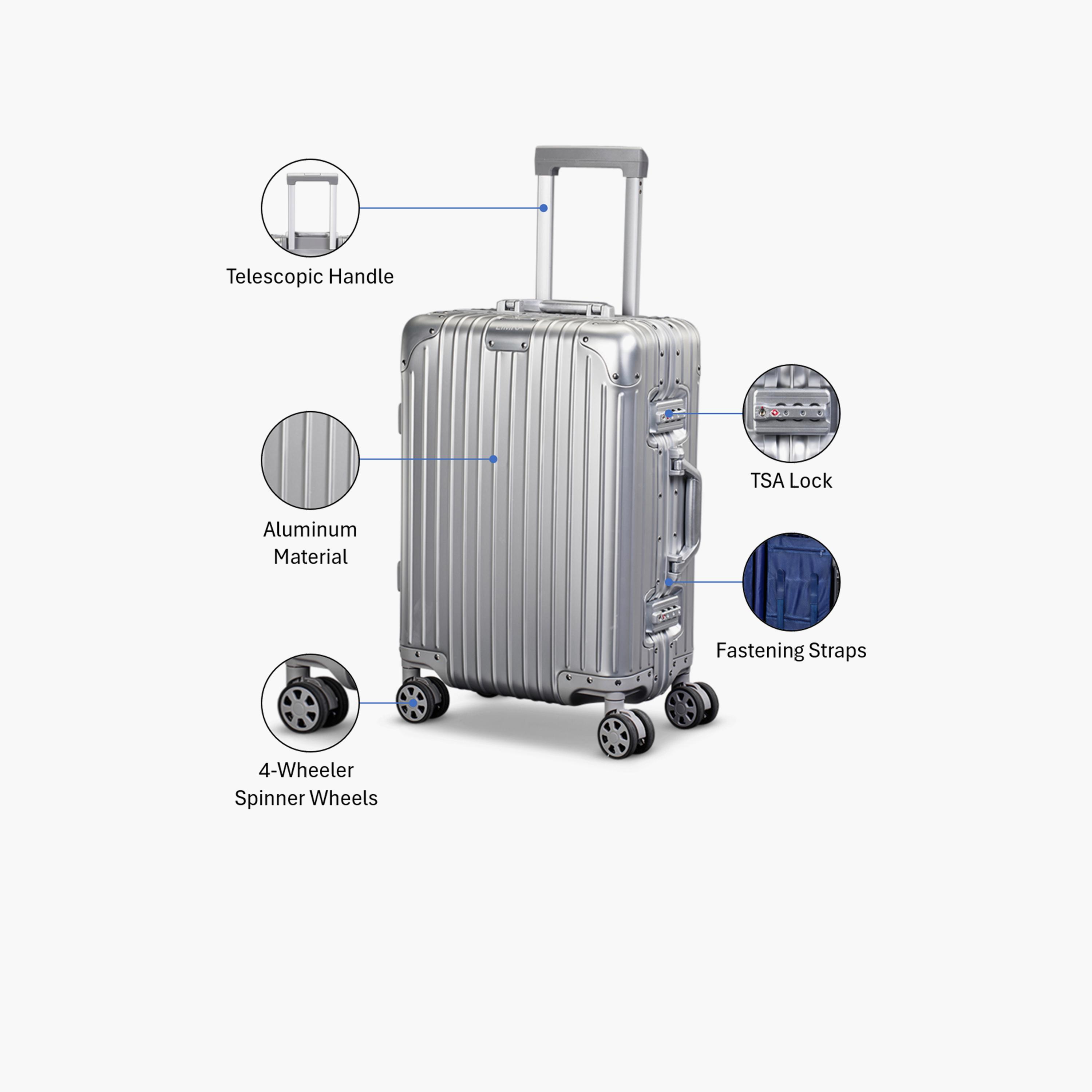 Limra 56 CM Small Cabin Aluminum Hard-Sided 4-Wheeler Spinner Trolley Bag with TSA Lock-travel-luggagesandbags-luggage-image-3