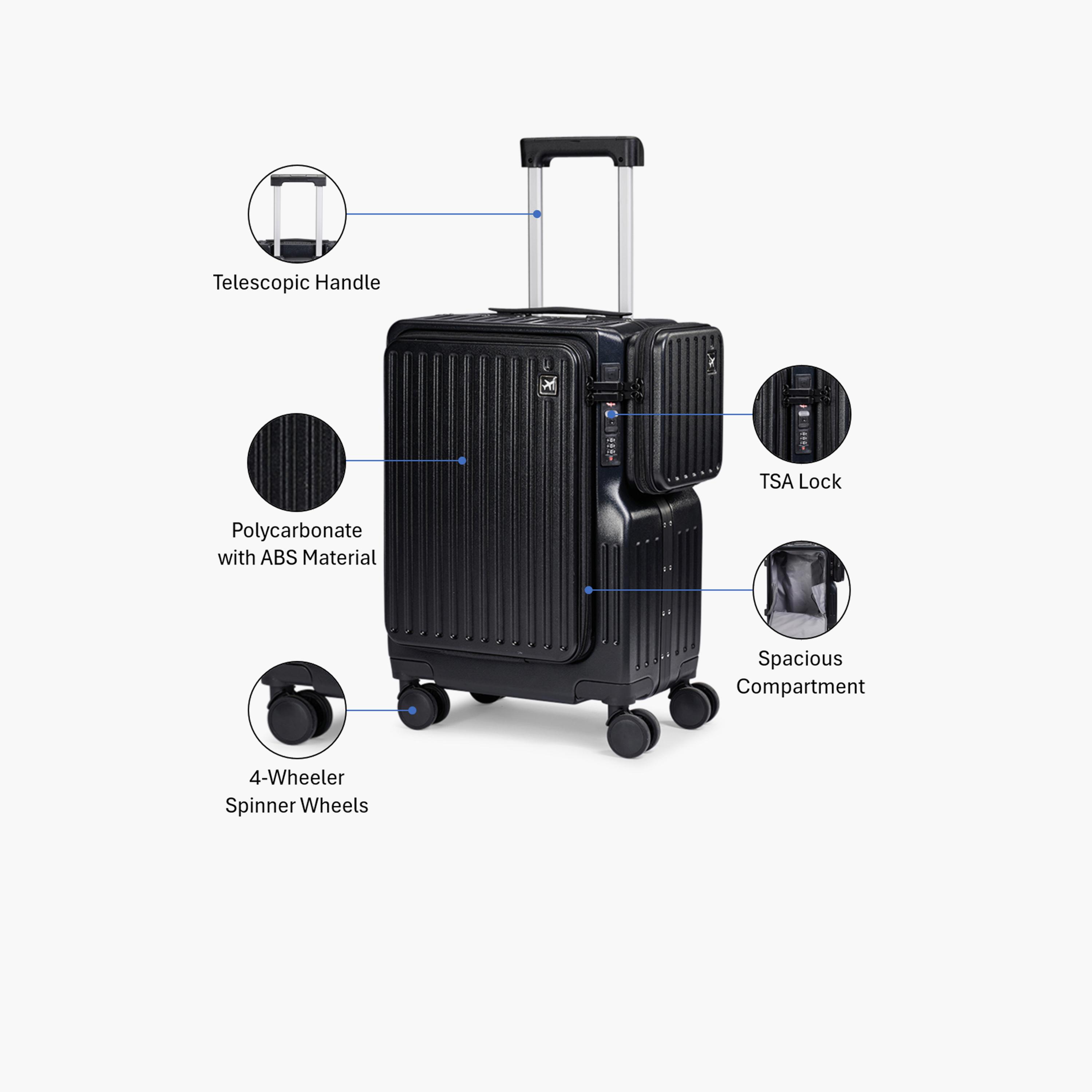 Limra 56 CM Small Cabin Polycarbonate with ABS Hard-Sided 4-Wheeler Spinner Trolley Bag with TSA Lock-travel-luggagesandbags-luggage-image-3