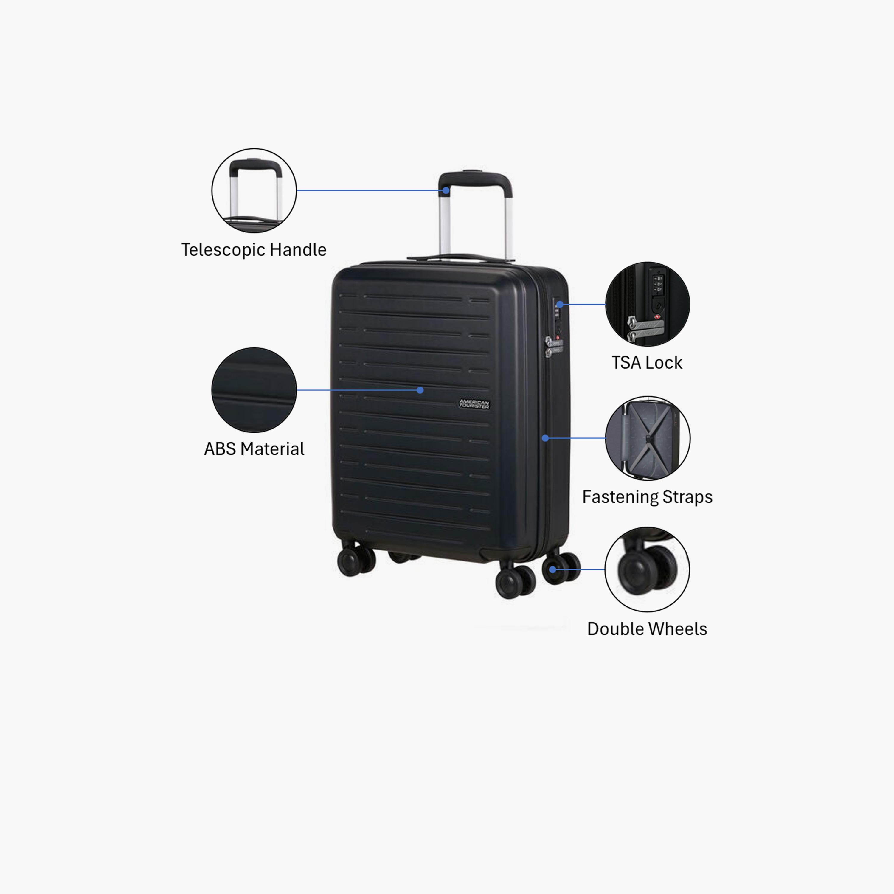 American Tourister Aerojoy 55 CM Small Cabin ABS Hard Sided 4-Wheeler Spinner Trolley Bag with TSA Lock-travel-luggagesandbags-luggage-image-3