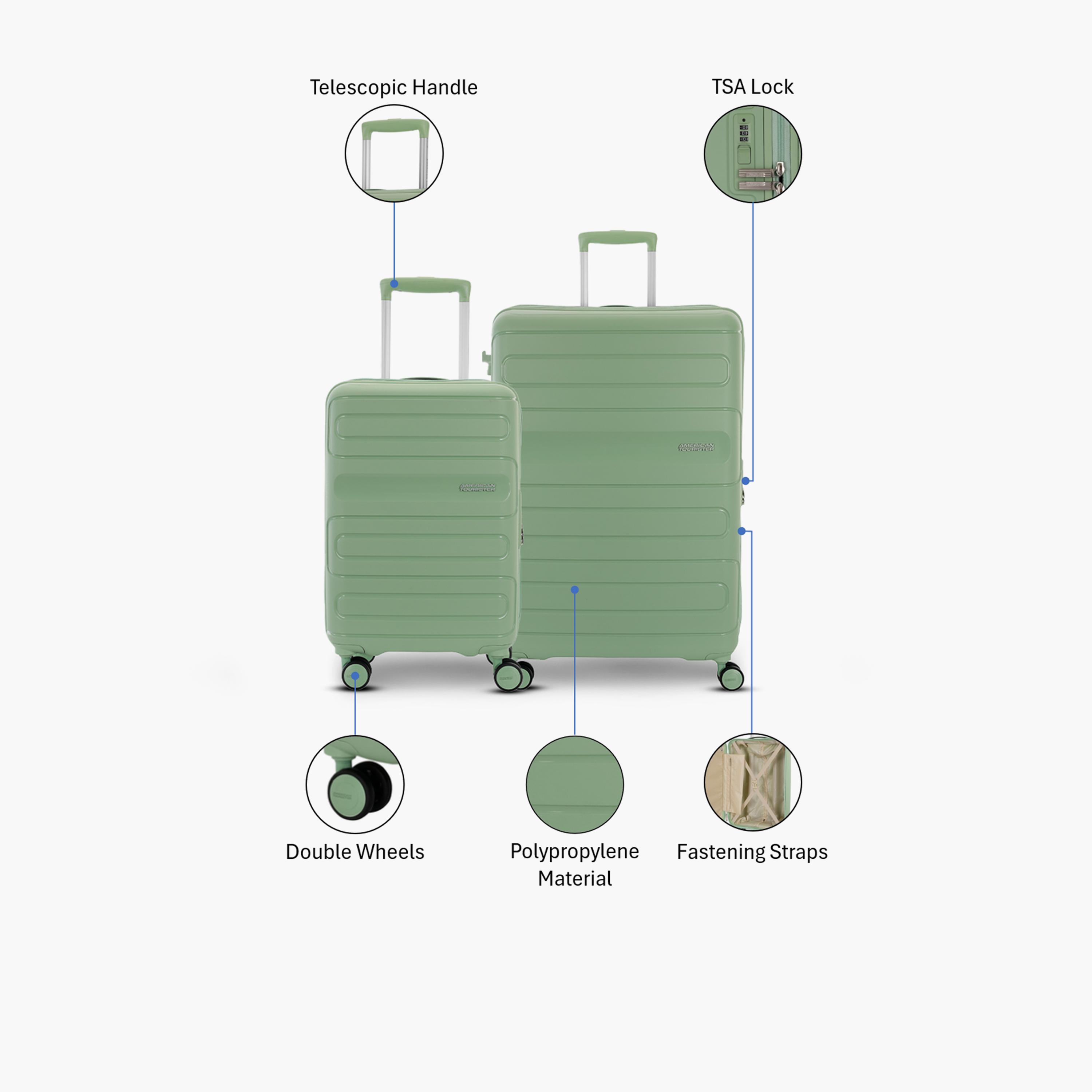 American Tourister Rinia Set of 2 Polypropylene Hard Sided 4-Wheeler Spinner Trolley Bags with 3-Digit Combination Lock-travel-luggagesandbags-luggage-image-2