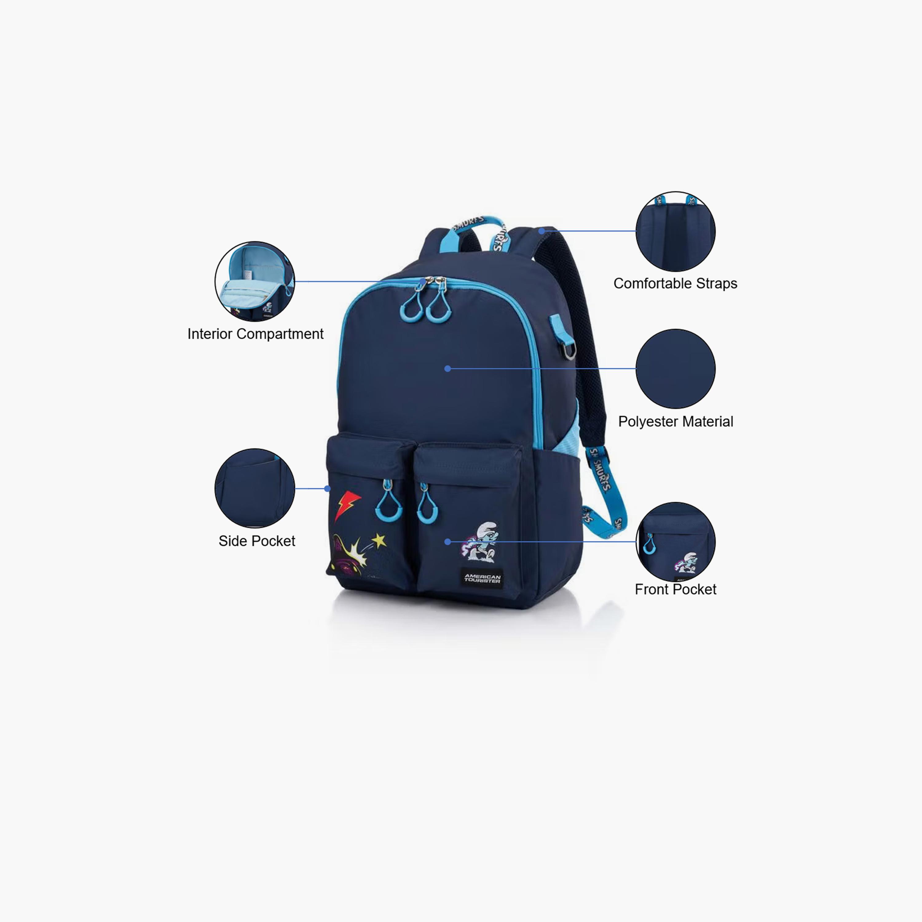 American Tourister 23 L | 18 Inches Backpack, Polyester, Adjustable Strap | UF571003-school-bagsandbackpacks-backpacks-image-3