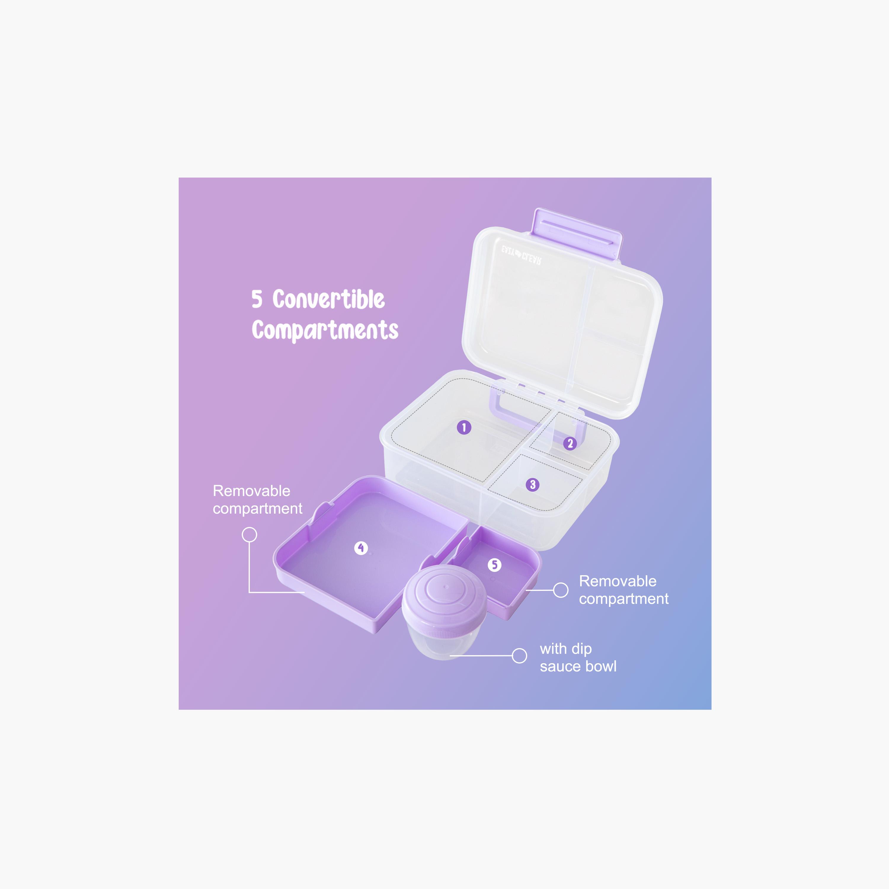 صندوق غداء بينتو 5 أقسام قابل للتحويل مع وعاء للصلصة من إيزي كيدز-school-lunchessentials-lunchboxes-image-7