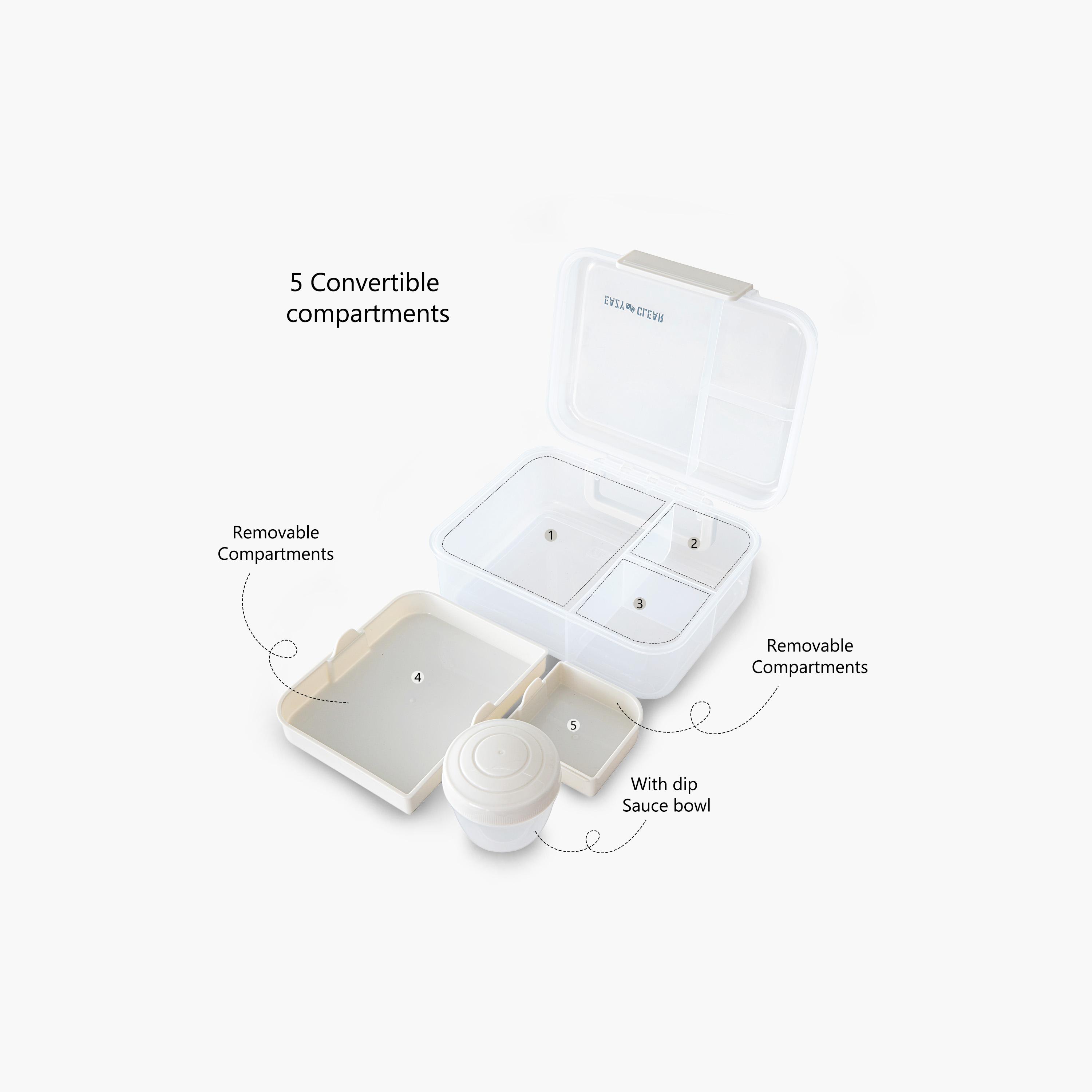 Eazy Kids 5 Compartment Convertible Bento Lunch Box with Gravy Bowl-school-lunchessentials-lunchboxes-image-8