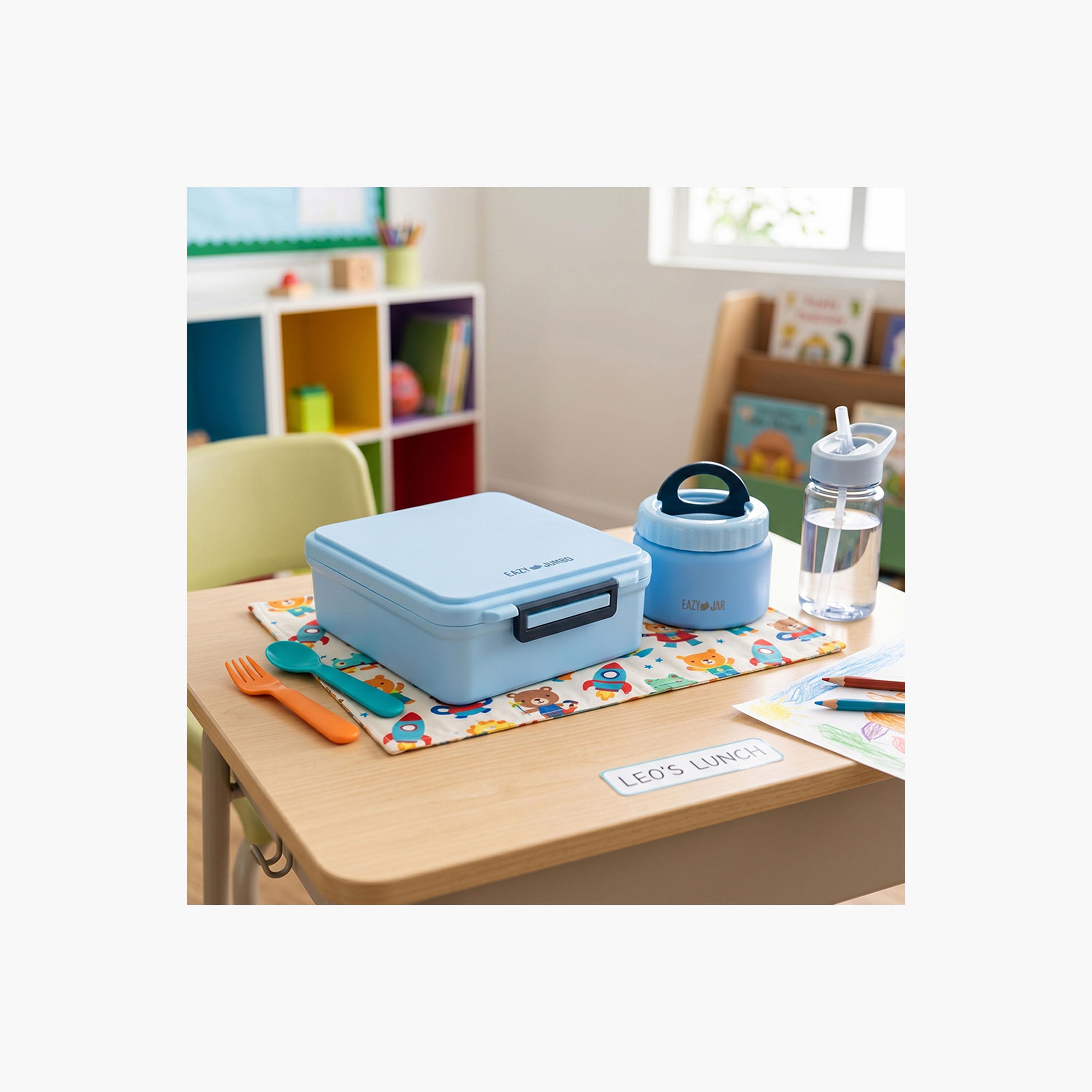 صندوق غداء بينتو جامبو مع ترمس ووعاء غموس من إيزي كيدز-school-lunchessentials-lunchboxes-image-4