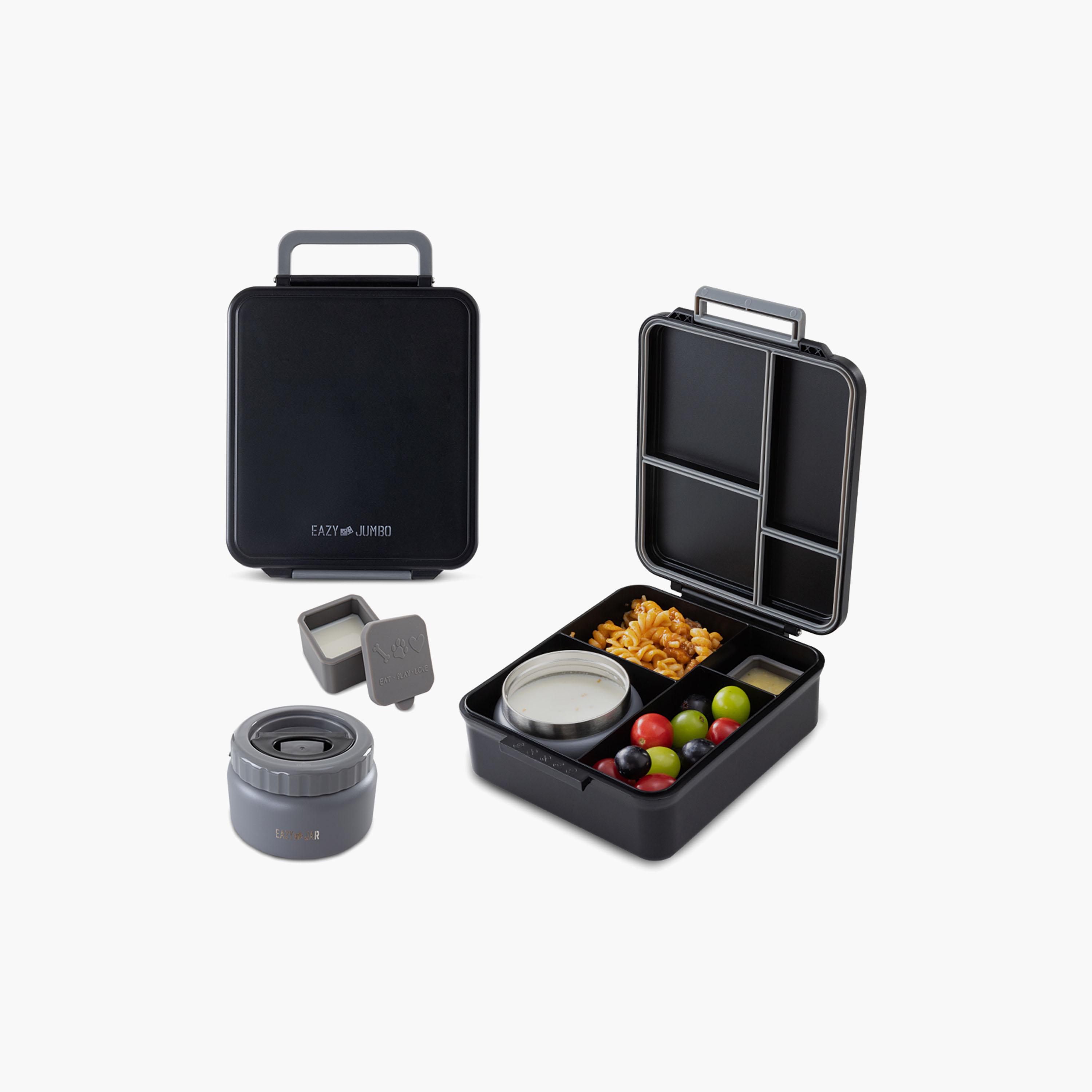 صندوق غداء بينتو جامبو مع ترمس ووعاء غموس من إيزي كيدز-school-lunchessentials-lunchboxes-image-1