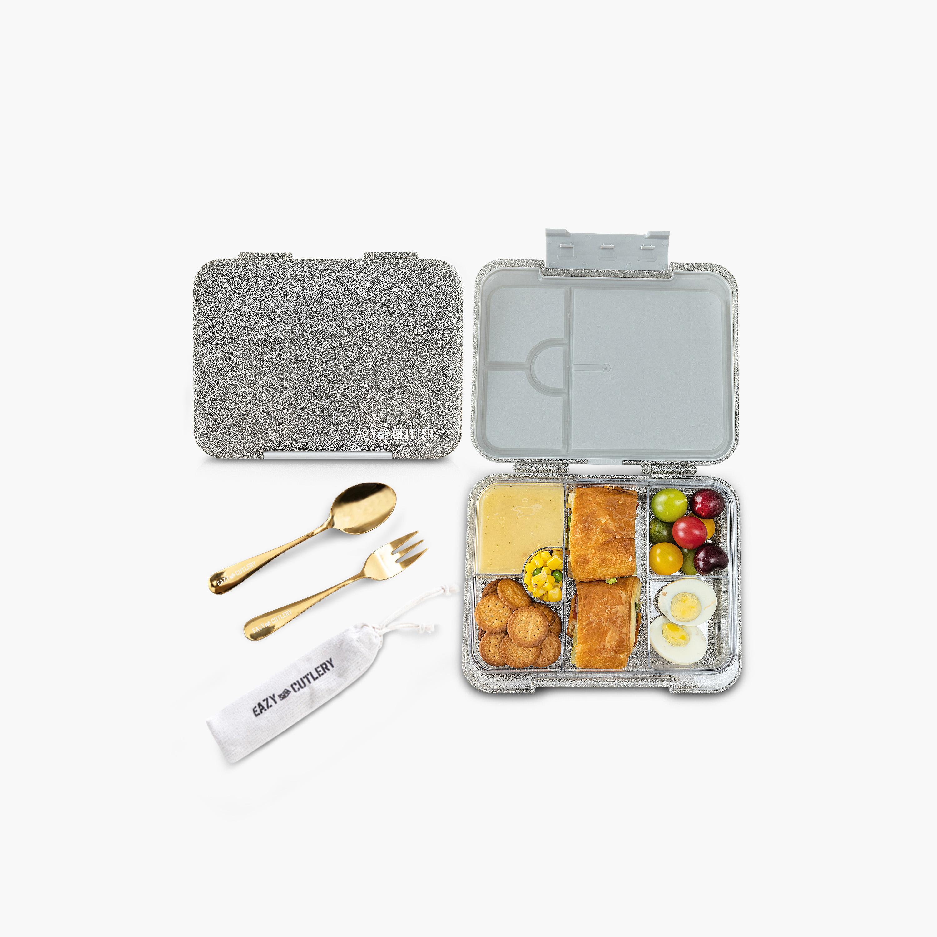 صندوق غداء بينتو 2 في 1 قابل للتحويل وخالي من مادة BPA بلون عاجي براق من إيزي كيدز-school-lunchessentials-lunchboxes-image-1
