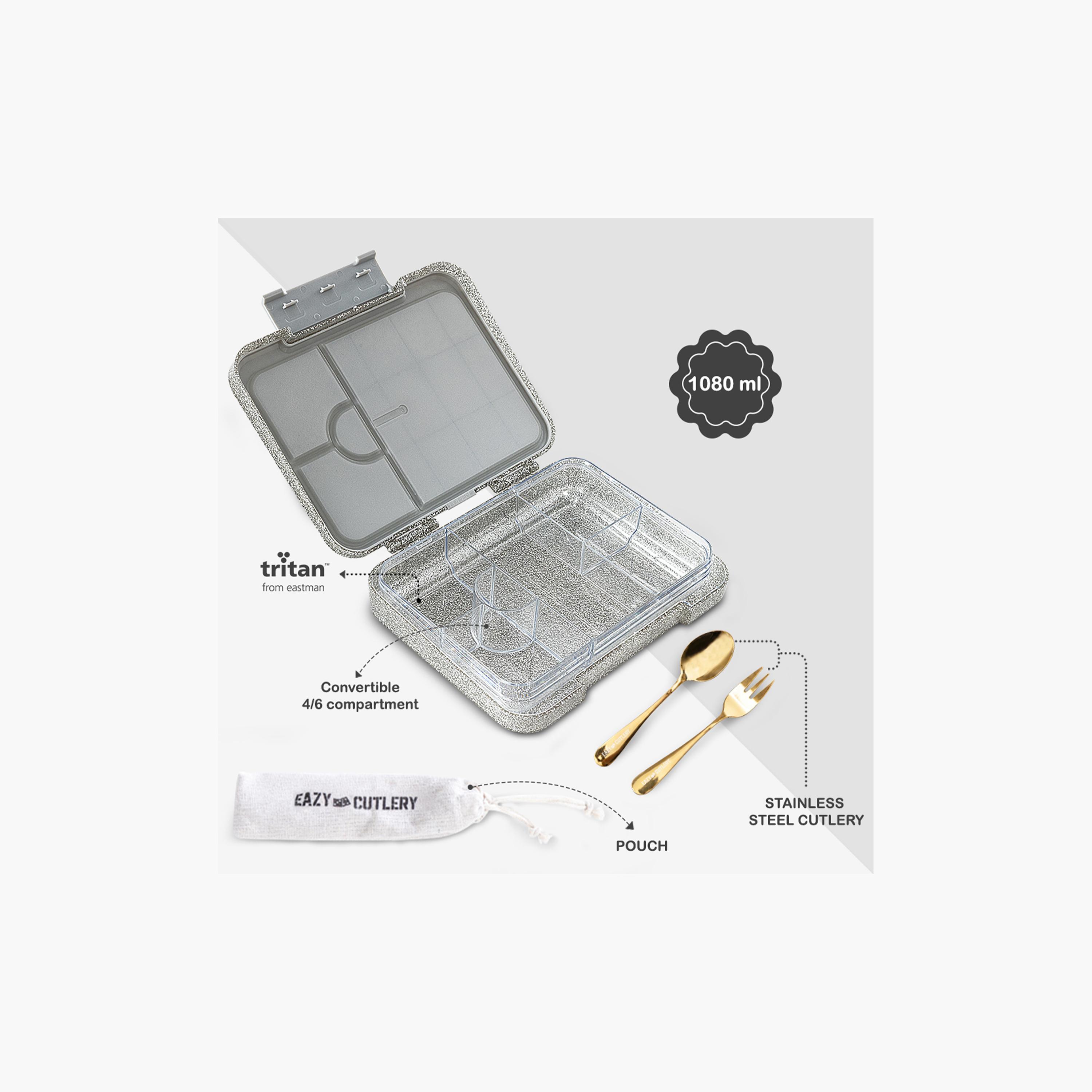صندوق غداء بينتو 2 في 1 قابل للتحويل وخالي من مادة BPA بلون عاجي براق من إيزي كيدز-school-lunchessentials-lunchboxes-image-7