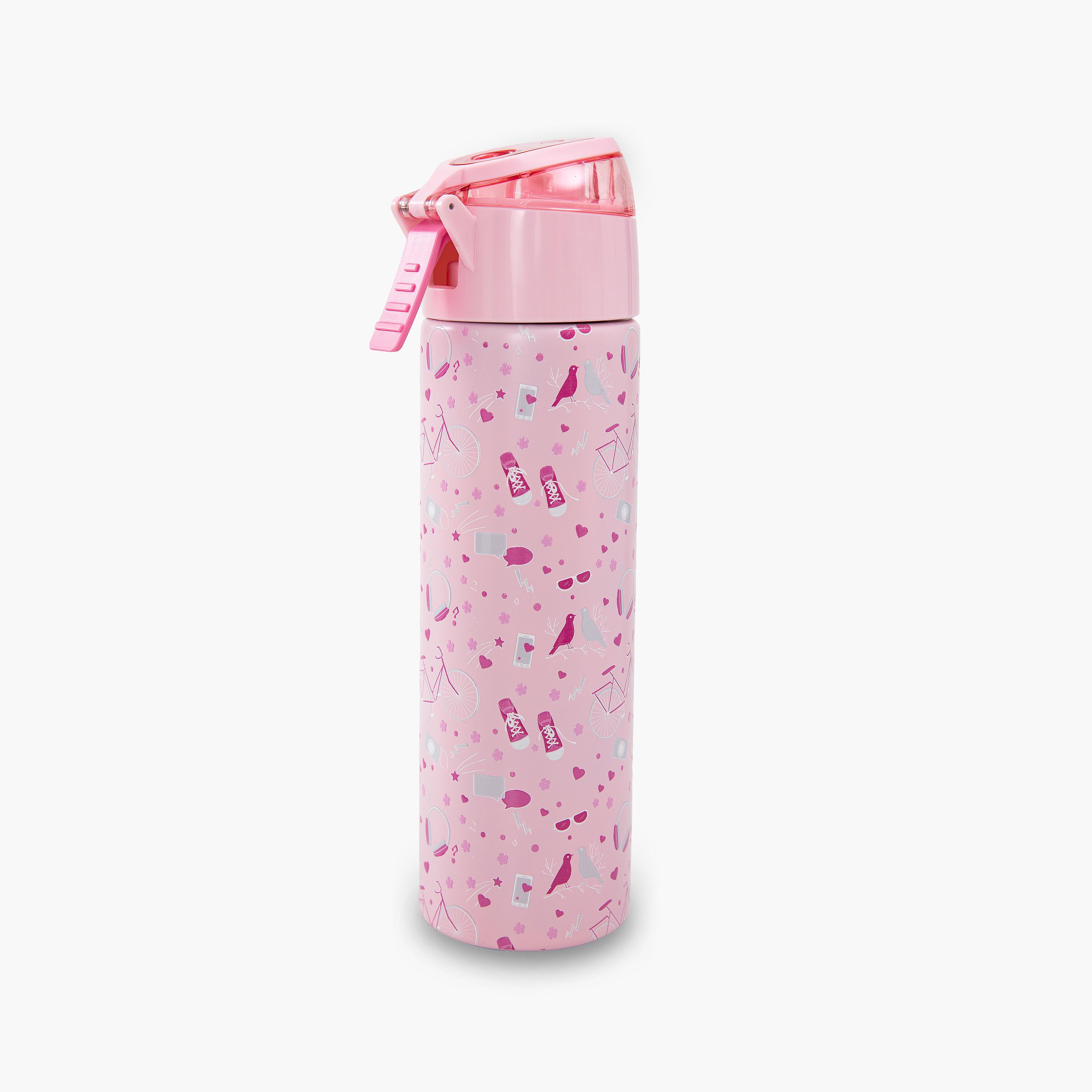 Eazy Kids Insulated Stainless Steel Water Bottle with Spray- 640 ml - Pink-school-waterbottles-image-2
