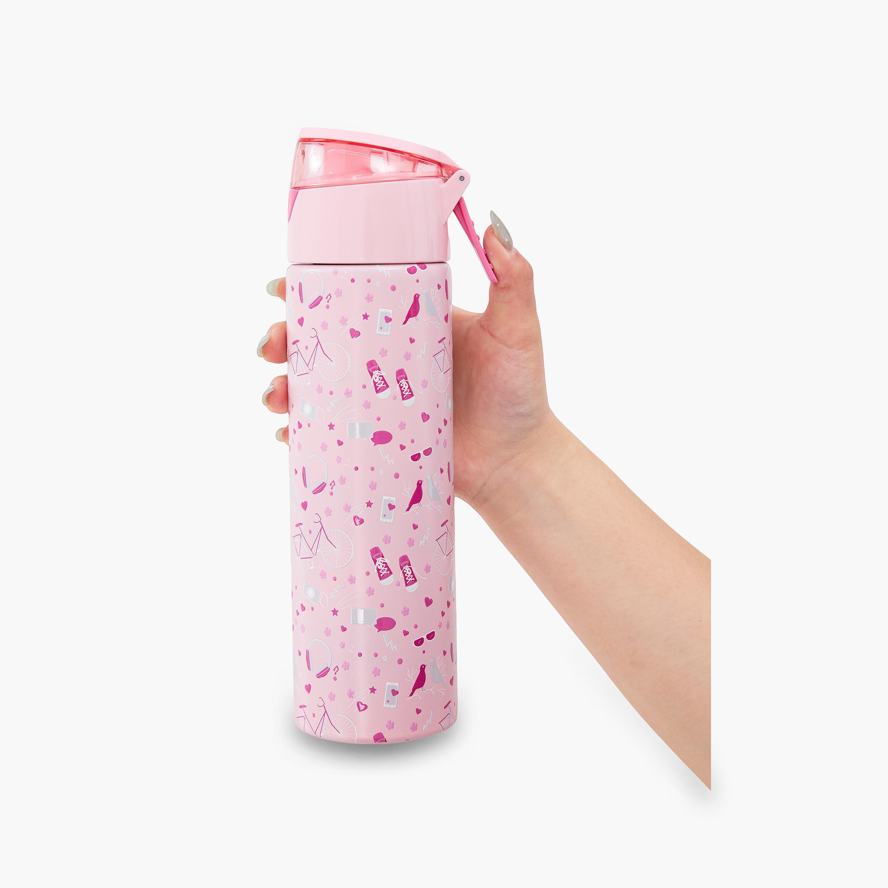 Eazy Kids Insulated Stainless Steel Water Bottle with Spray- 640 ml - Pink-school-waterbottles-image-6