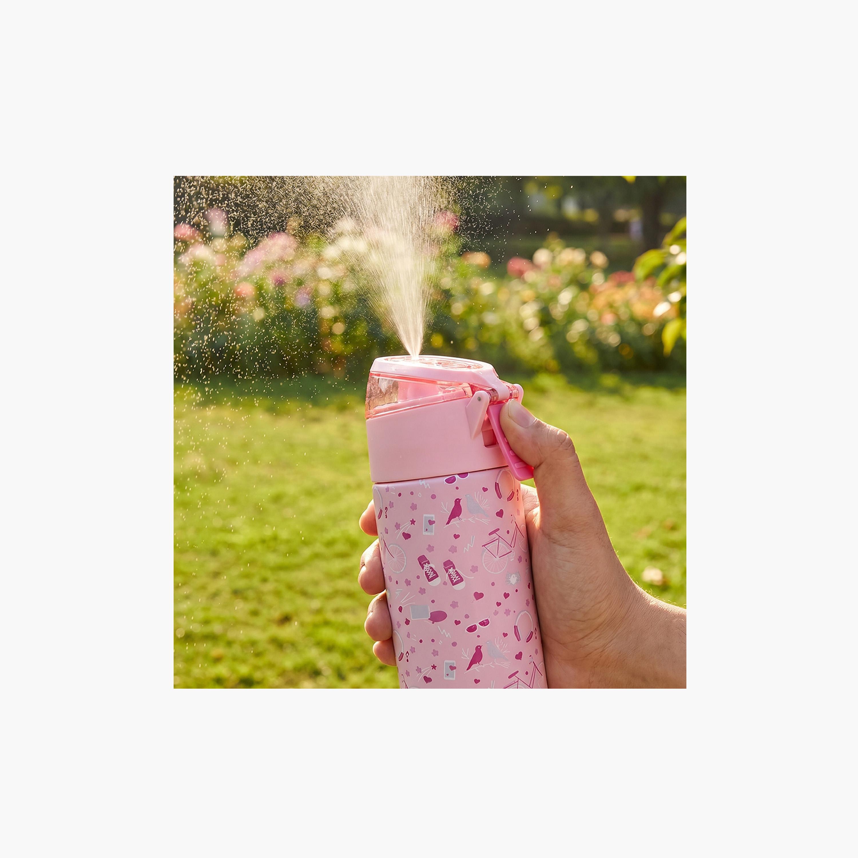 Eazy Kids Insulated Stainless Steel Water Bottle with Spray- 640 ml - Pink-school-waterbottles-image-8