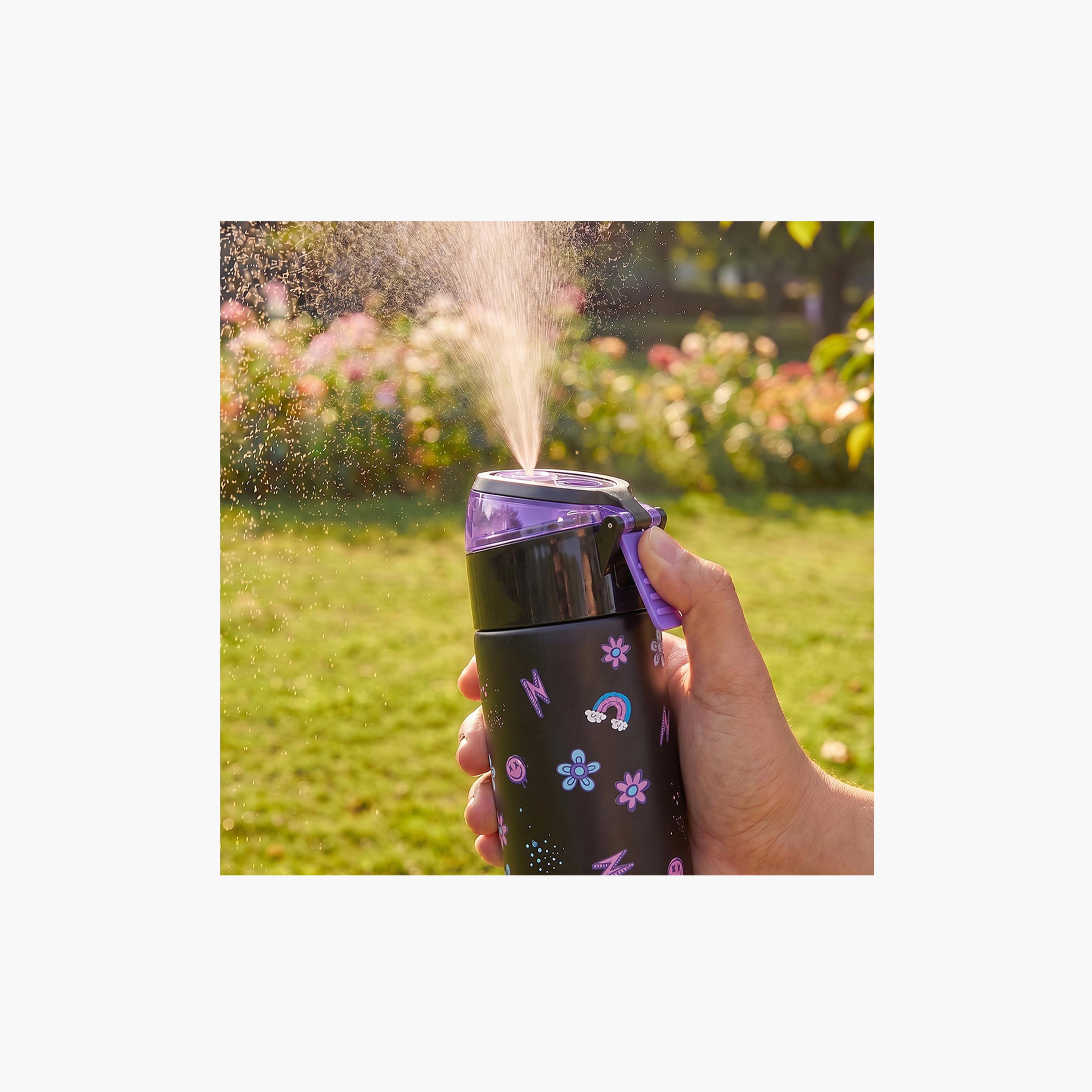 Eazy Kids Insulated Stainless Steel Water Bottle with Spray- 640 ml - Black-school-waterbottles-image-11