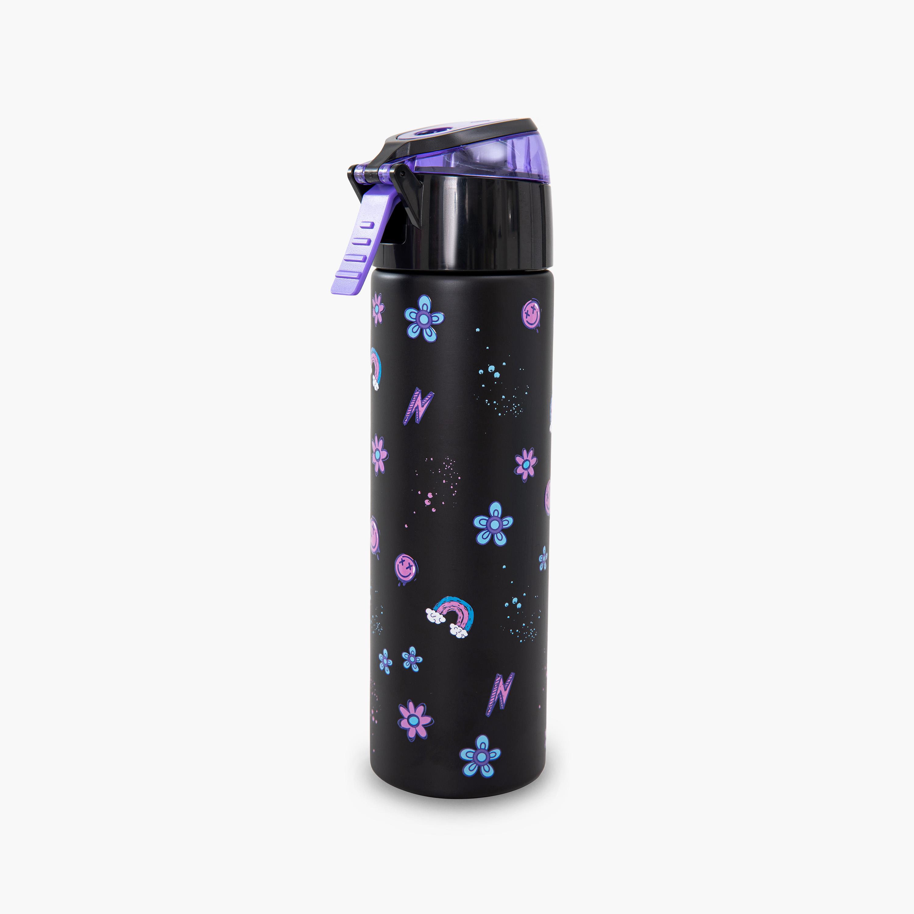 Eazy Kids Insulated Stainless Steel Water Bottle with Spray- 640 ml - Black-school-waterbottles-image-3