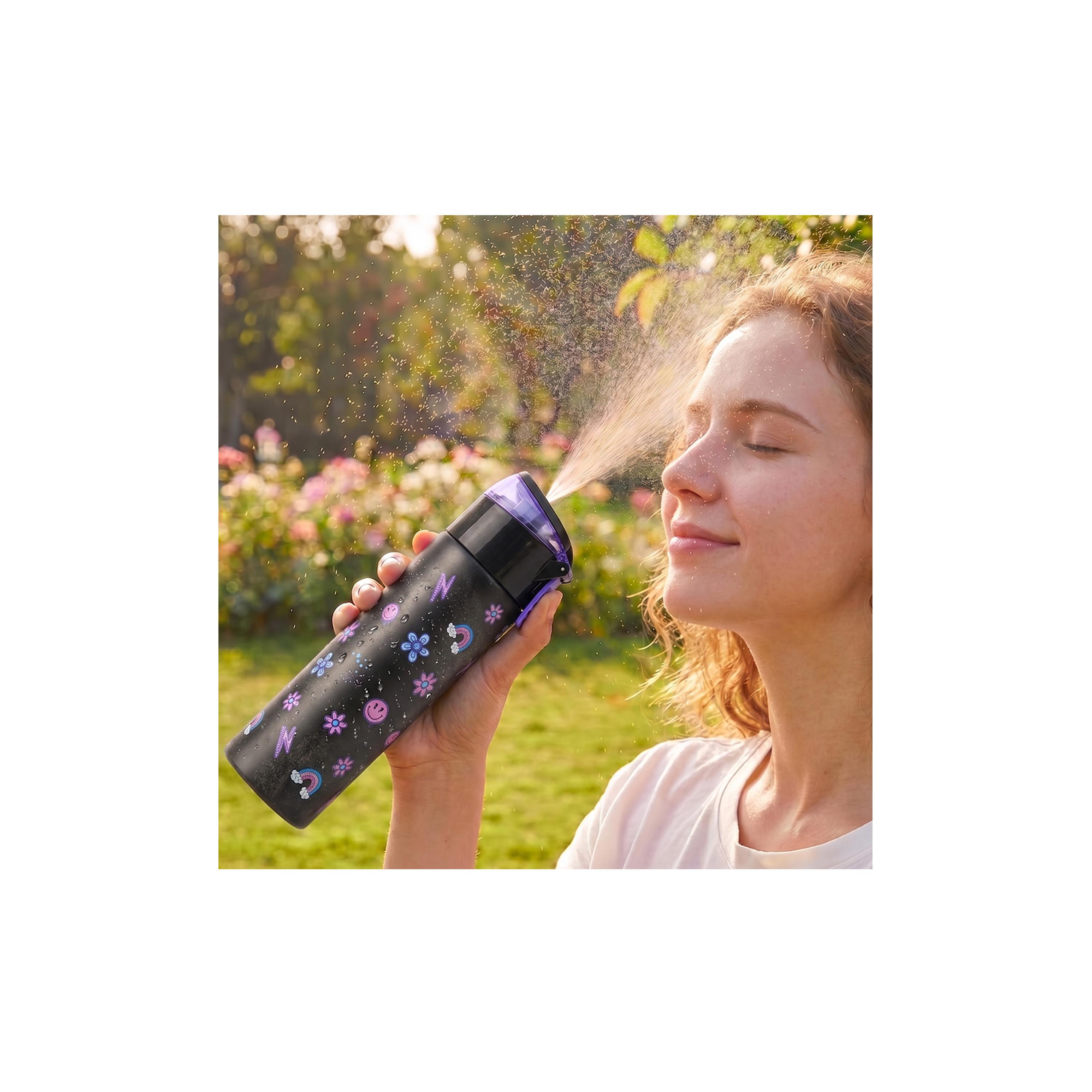 Eazy Kids Insulated Stainless Steel Water Bottle with Spray- 640 ml - Black-school-waterbottles-image-5
