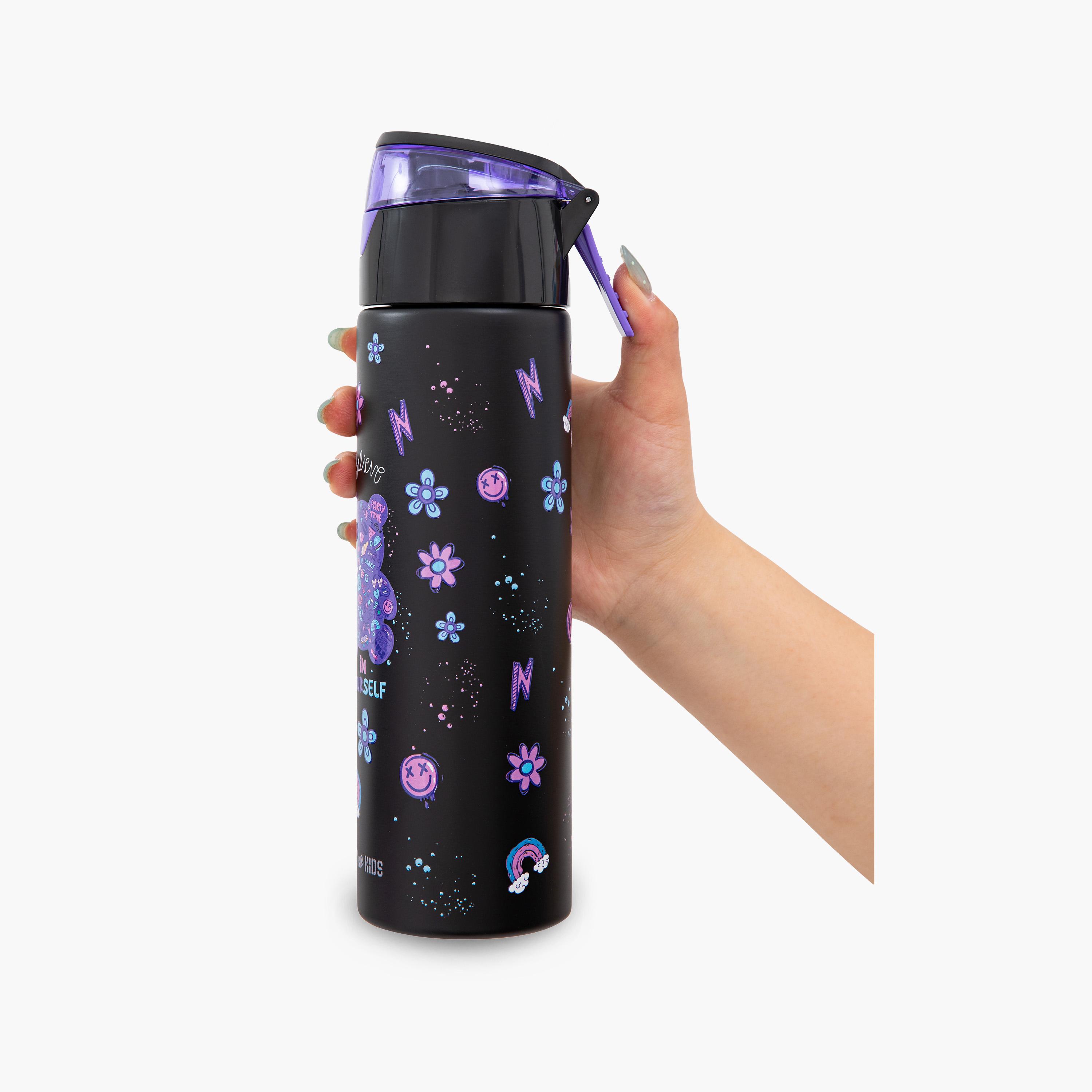 Eazy Kids Insulated Stainless Steel Water Bottle with Spray- 640 ml - Black-school-waterbottles-image-7