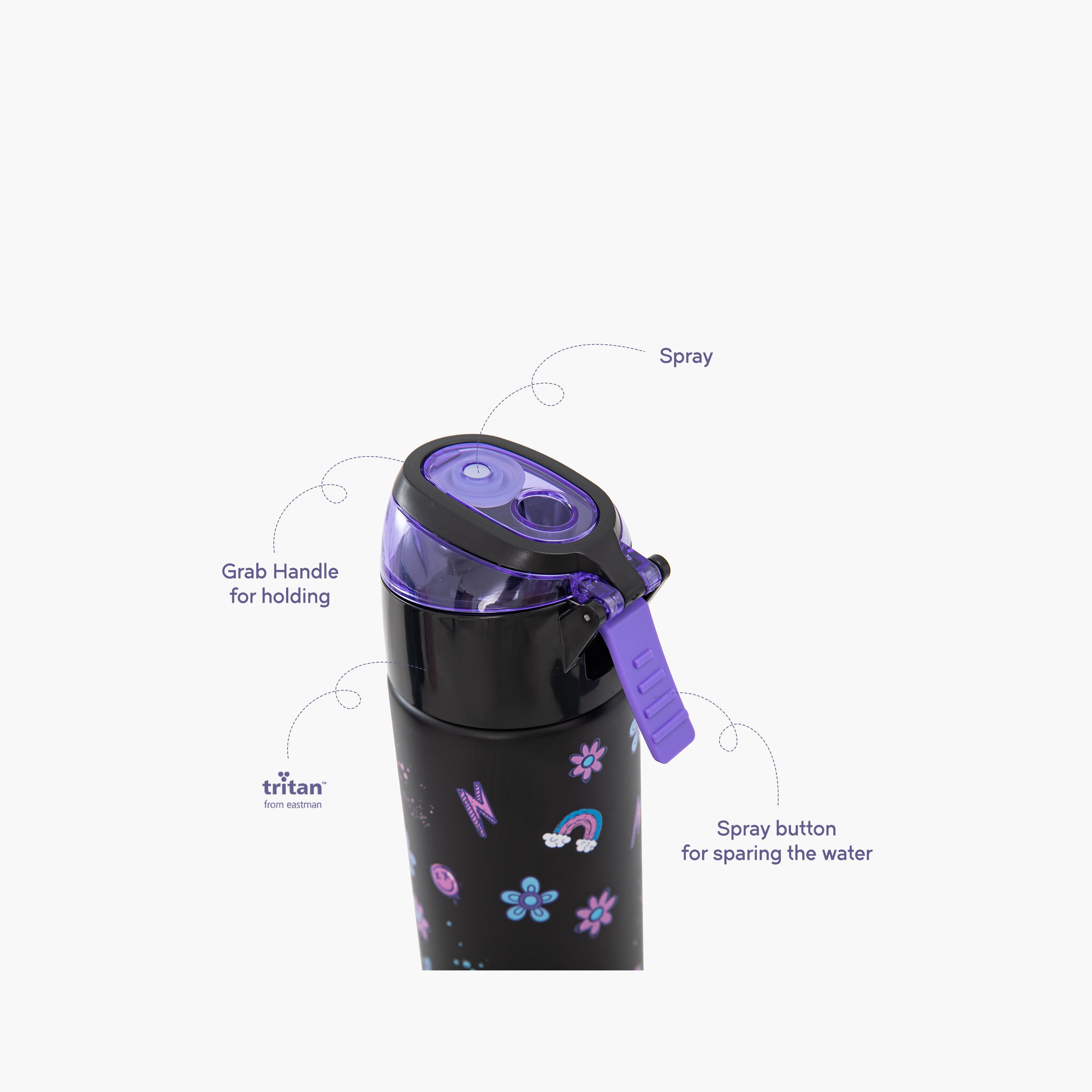 Eazy Kids Insulated Stainless Steel Water Bottle with Spray- 640 ml - Black-school-waterbottles-image-9